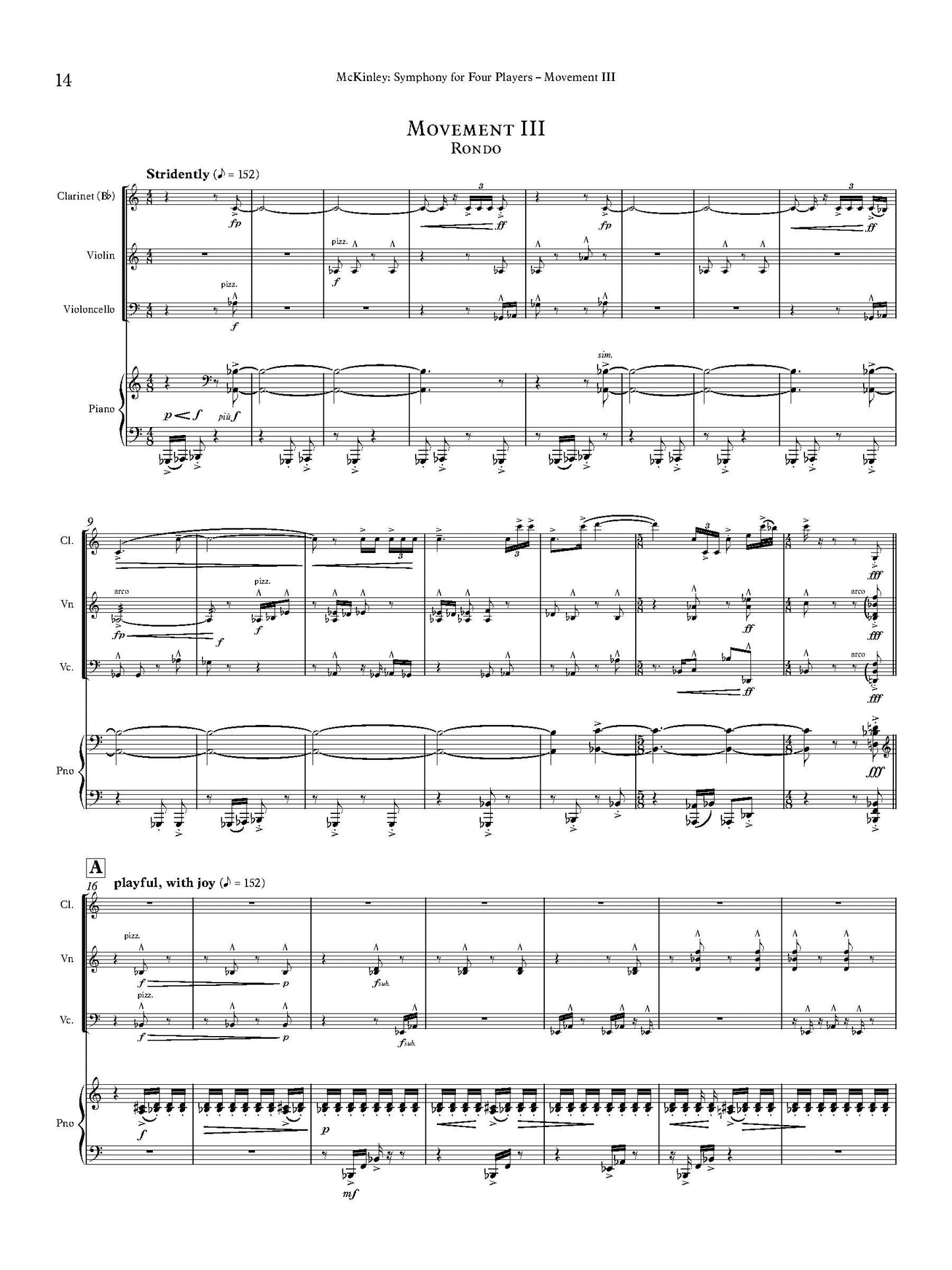 Symphony No. 1 for Four Players
