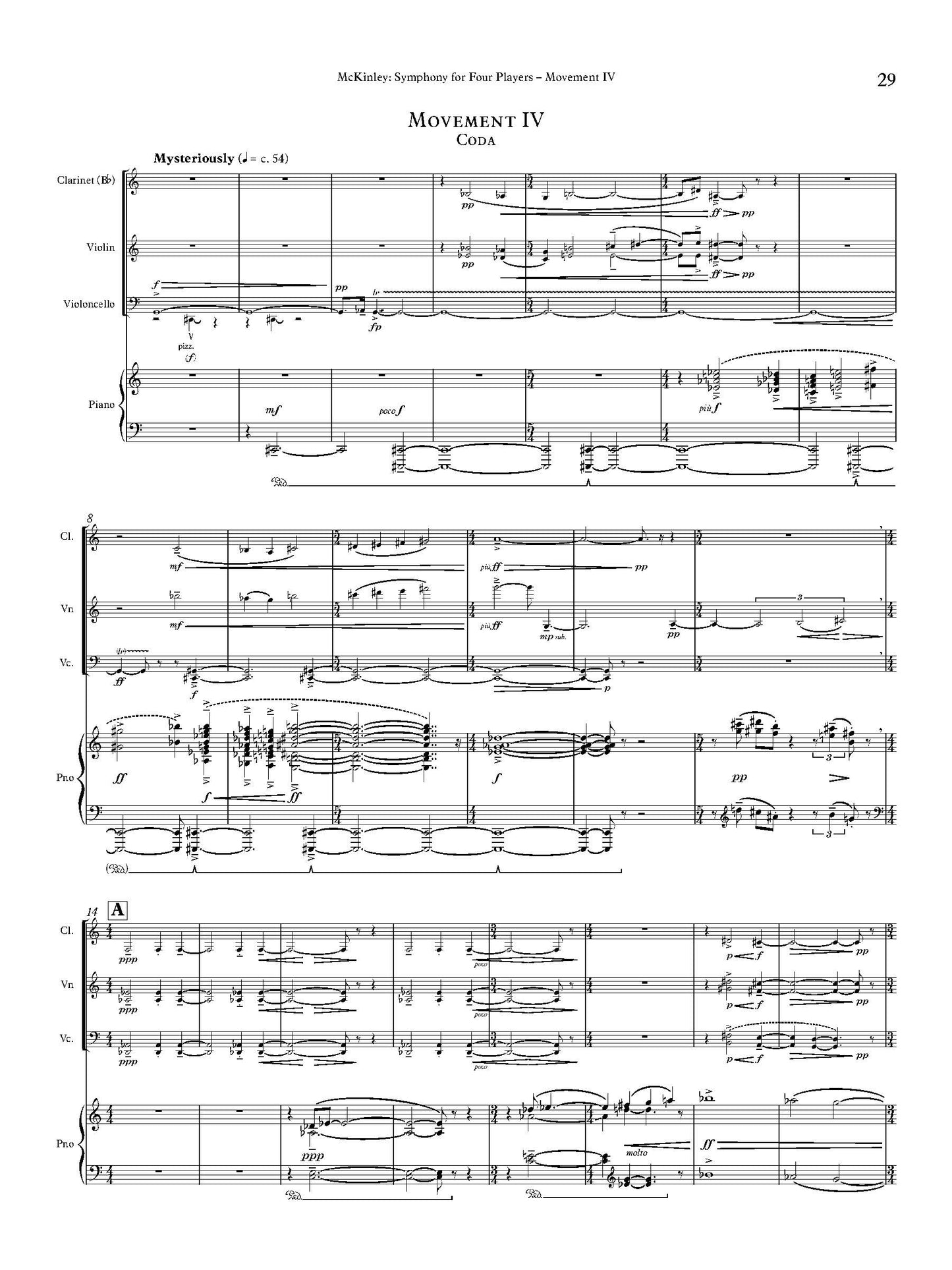 Symphony No. 1 for Four Players