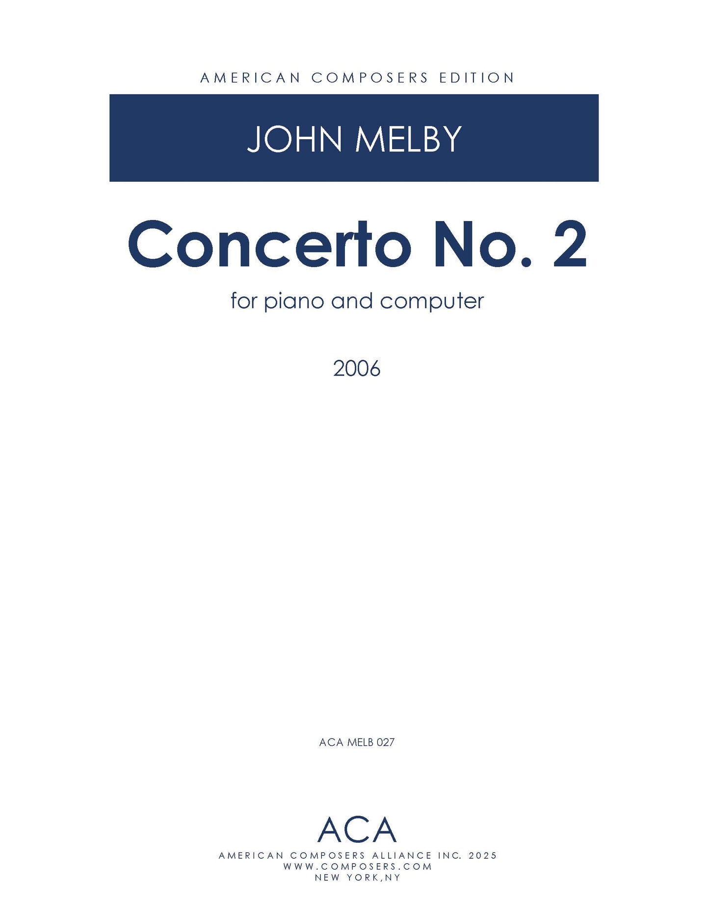 Concerto No. 2 For Piano And Computer