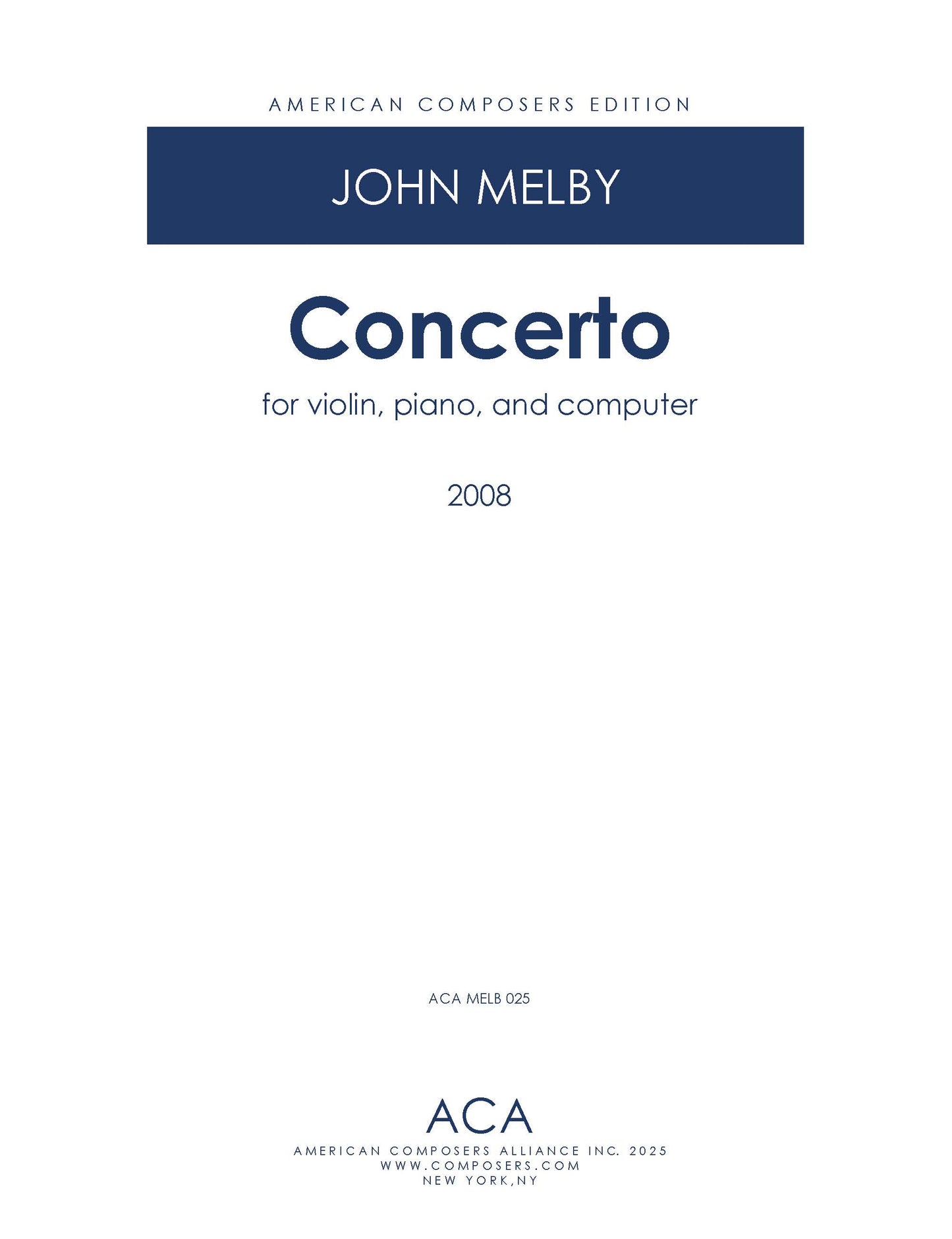 Concerto For Violin, Piano, And Computer