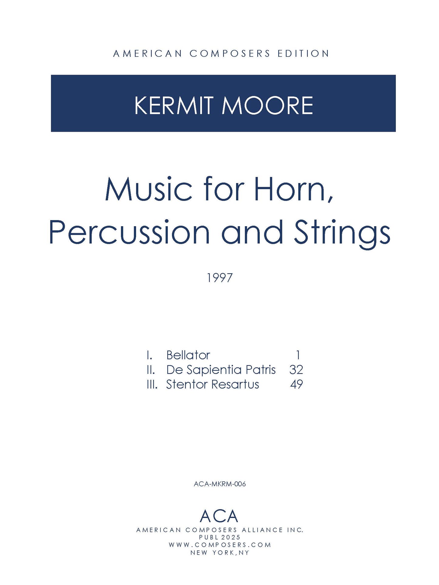 Music for Horn, Percussion and Strings
