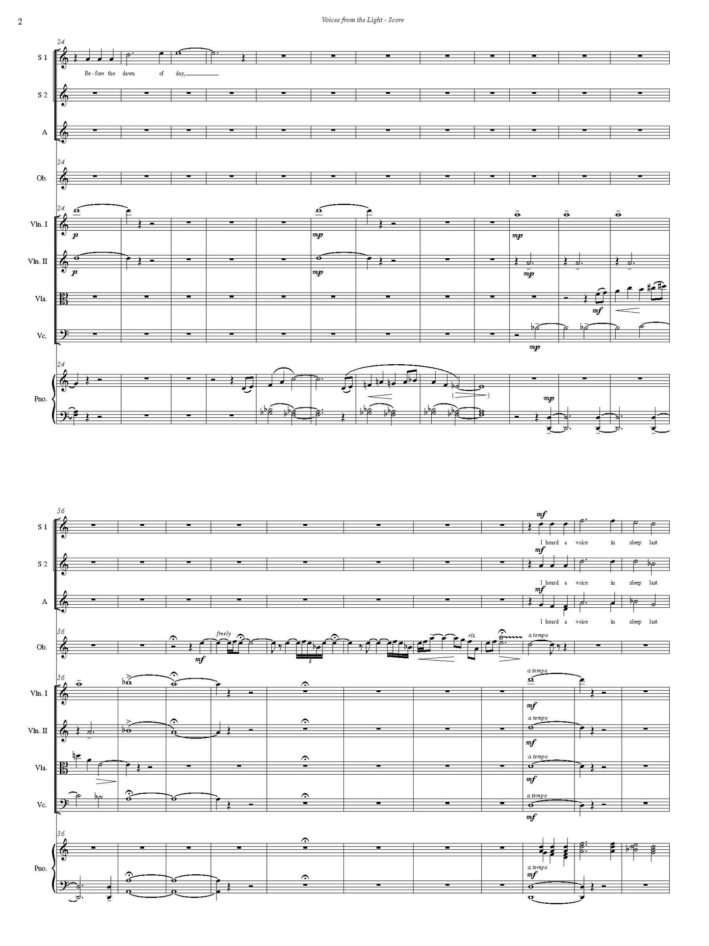 Voices from the Light - Full Score