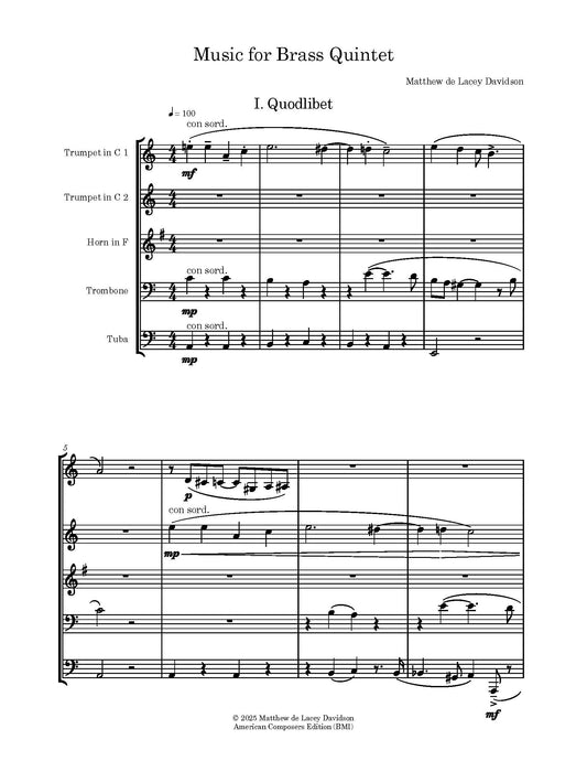 Music for Brass Quintet