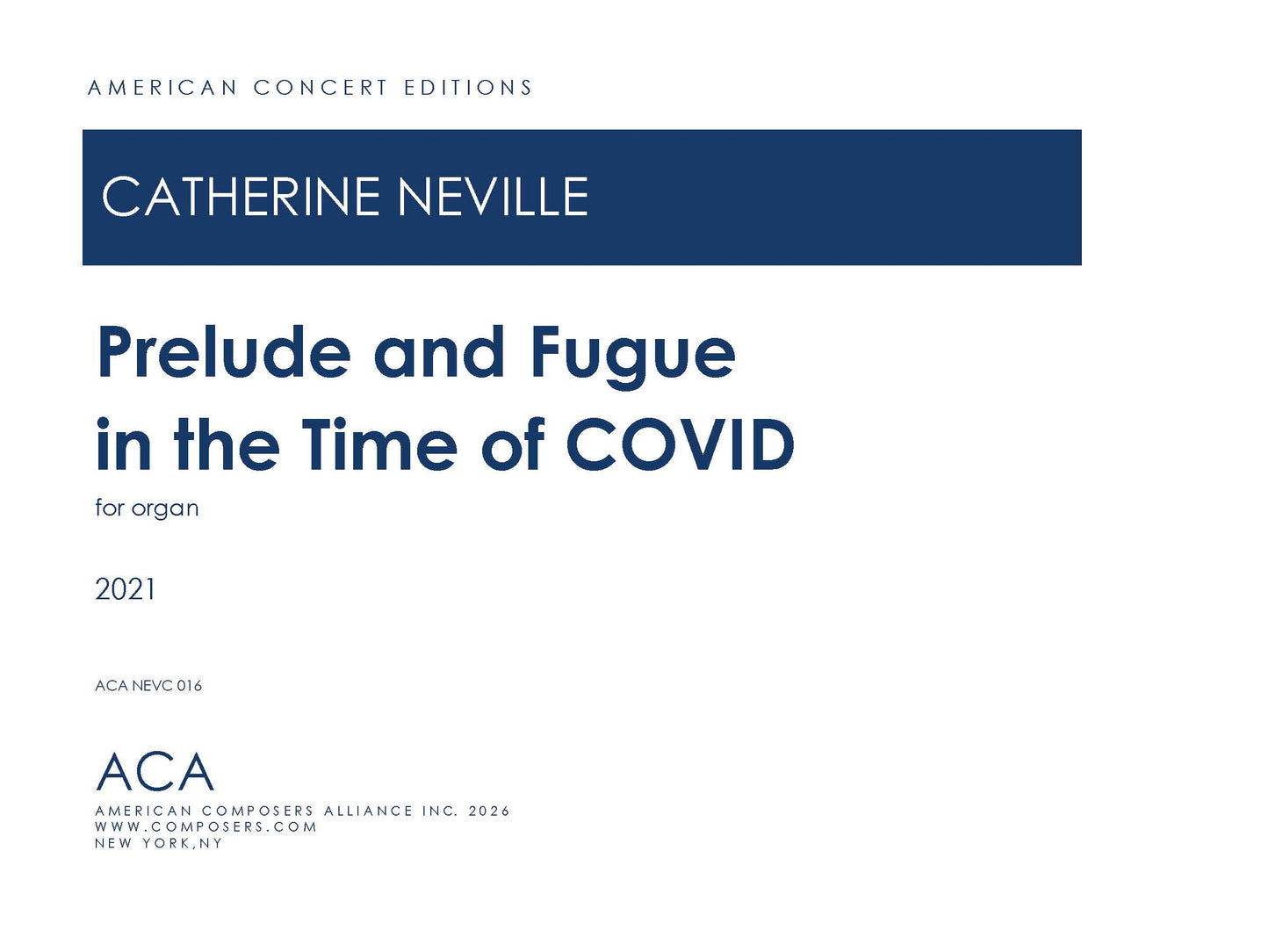 Prelude and Fugue in the Time of COVID