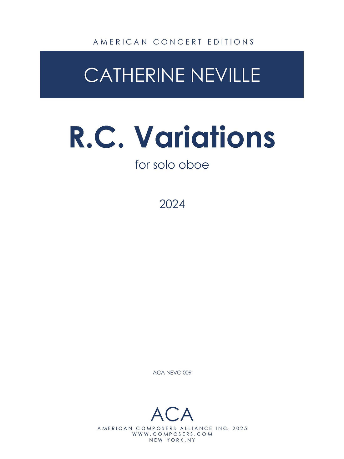 R.C. Variations – American Composers Alliance