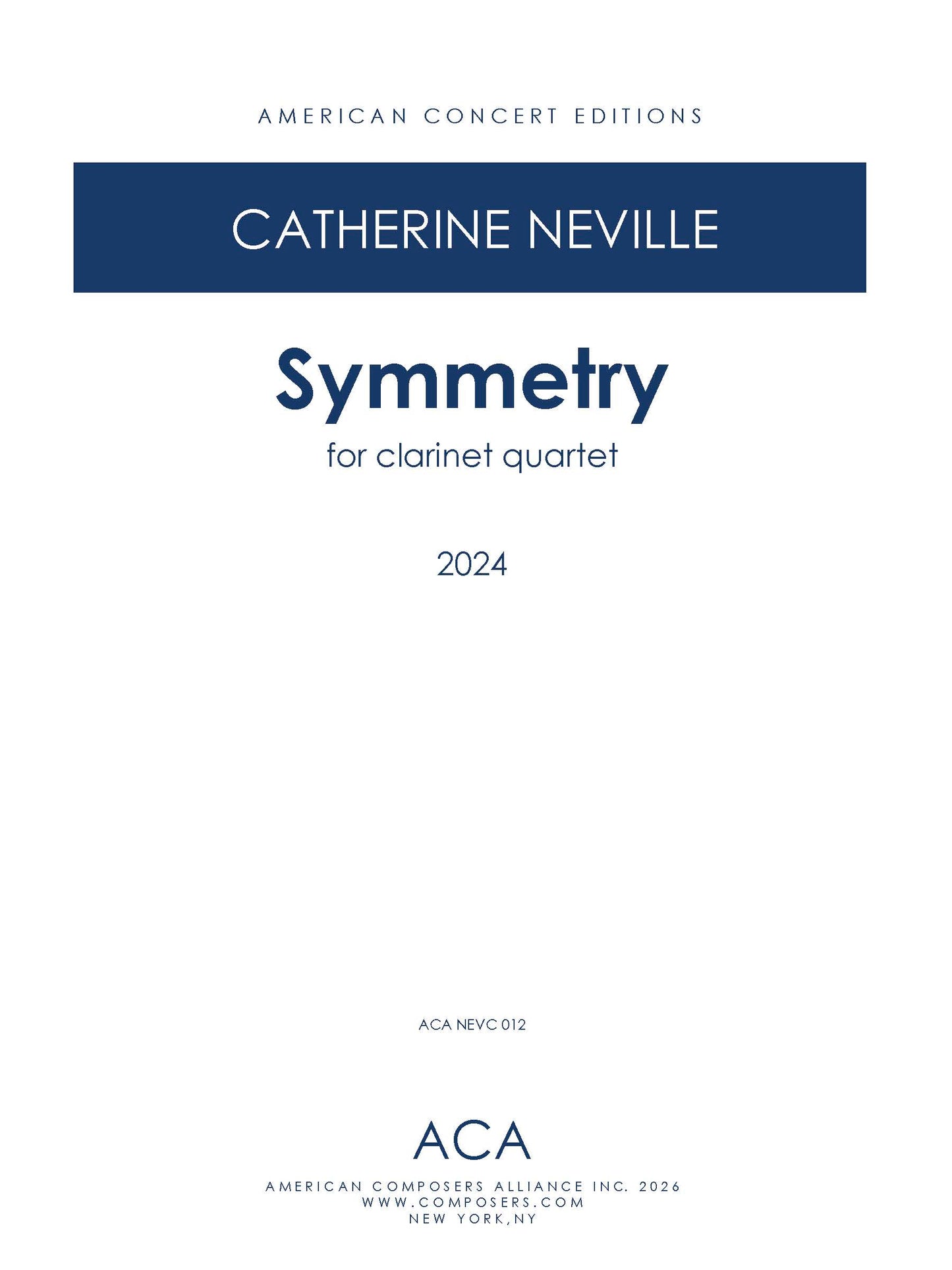 Symmetry for Clarinet Quartet