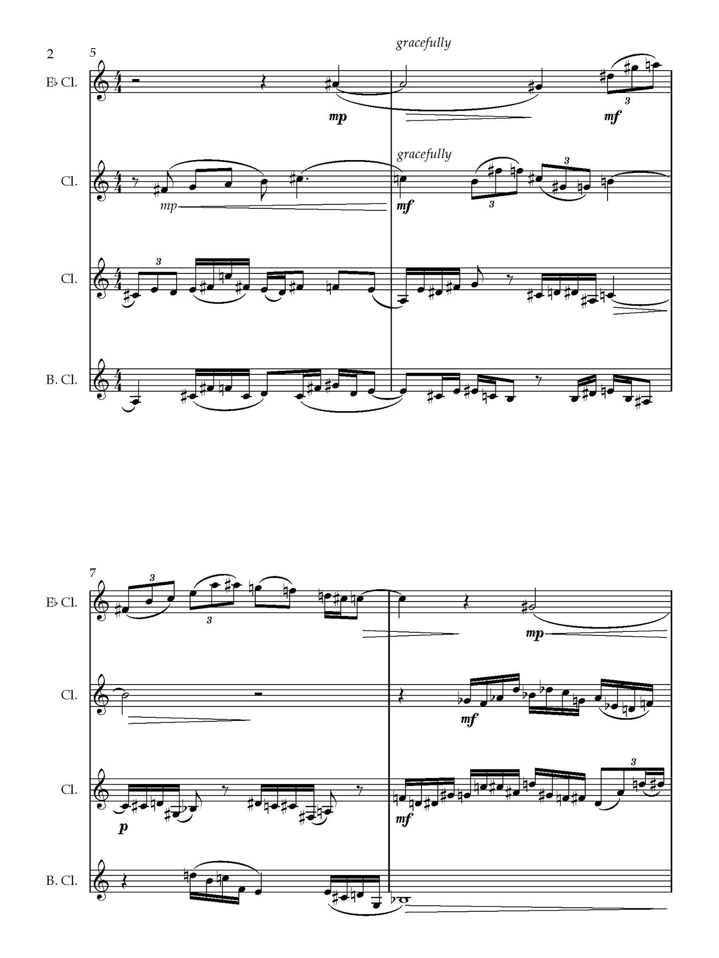 Symmetry for Clarinet Quartet