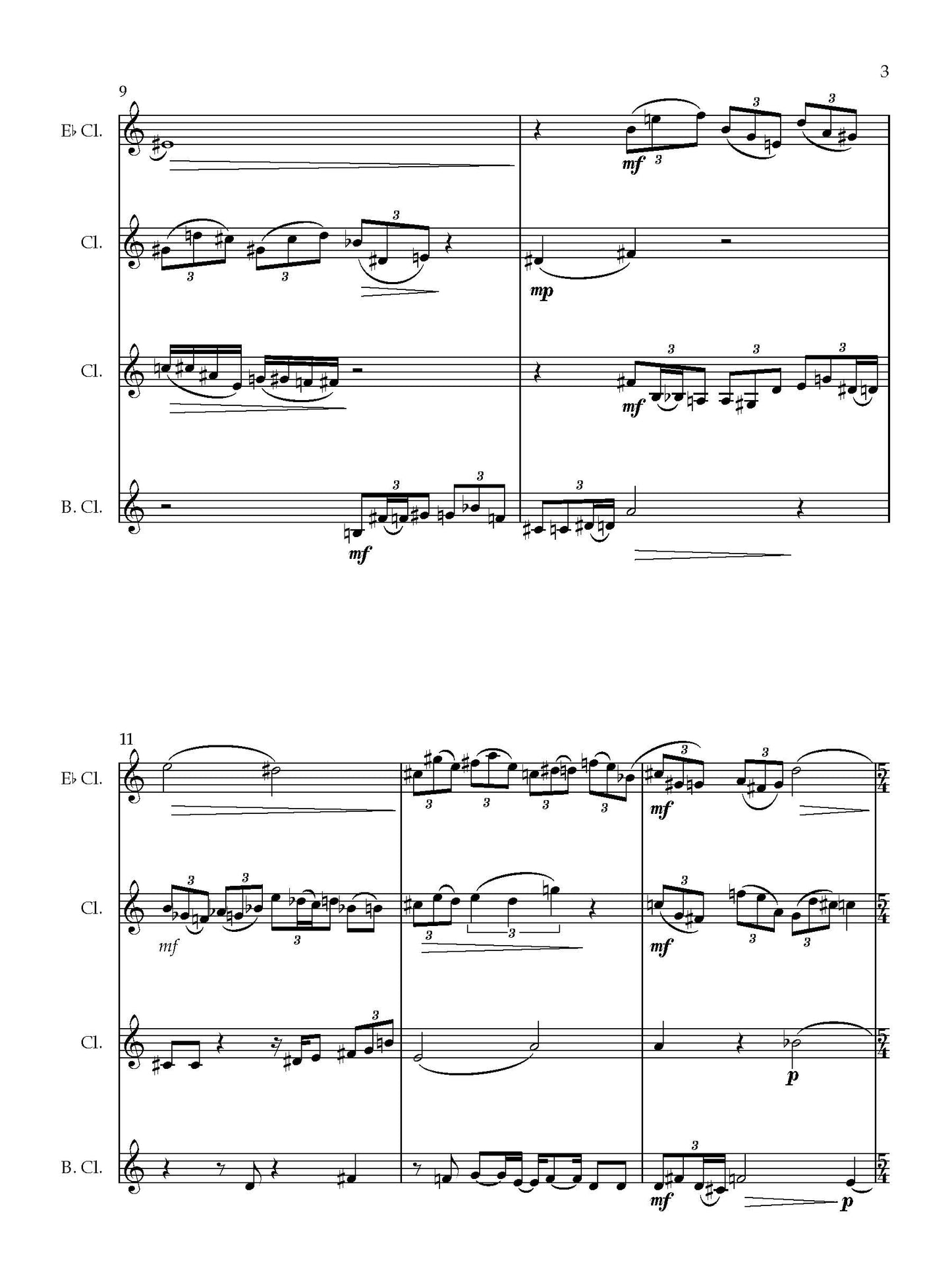 Symmetry for Clarinet Quartet