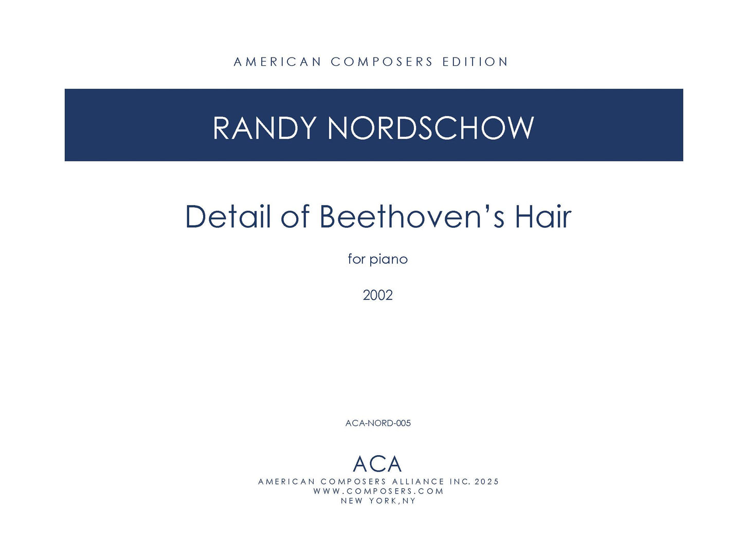 DETAIL OF BEETHOVEN'S HAIR for PIANO