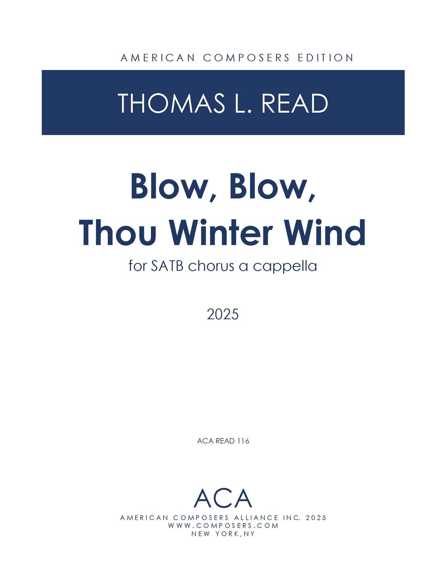 Blow, Blow, Thou Winter Wind