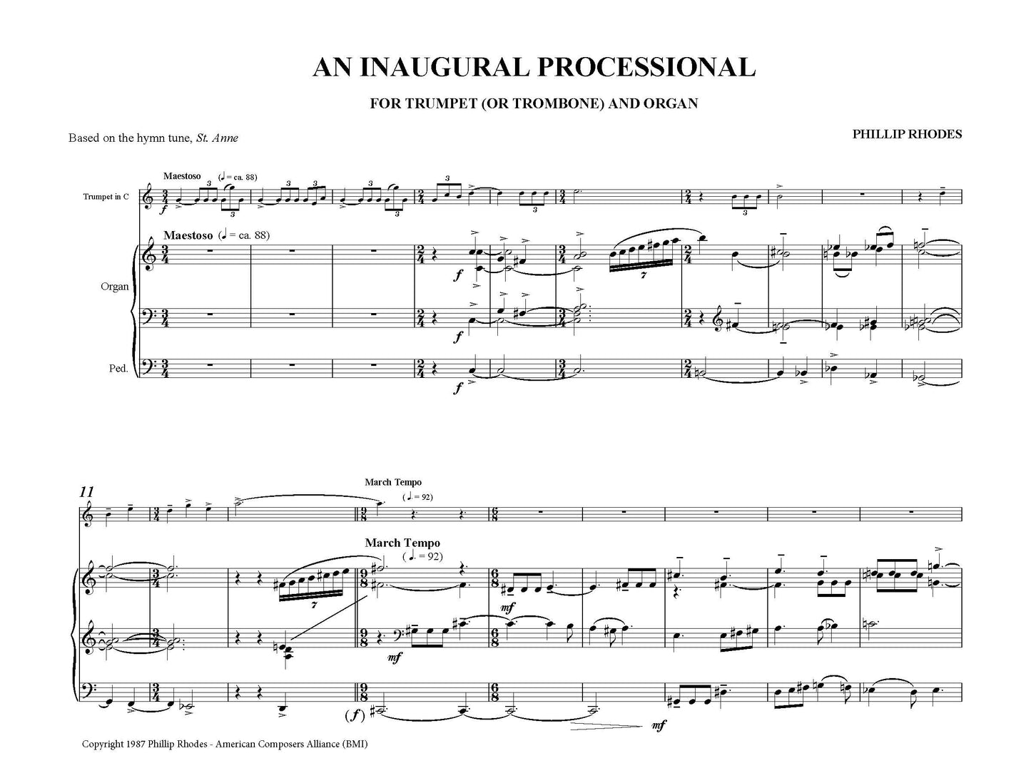 AN INAUGURAL PROCESSIONAL