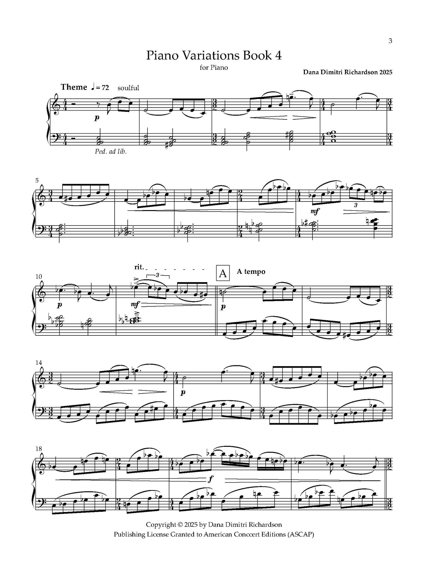 Piano Variations - Book 4