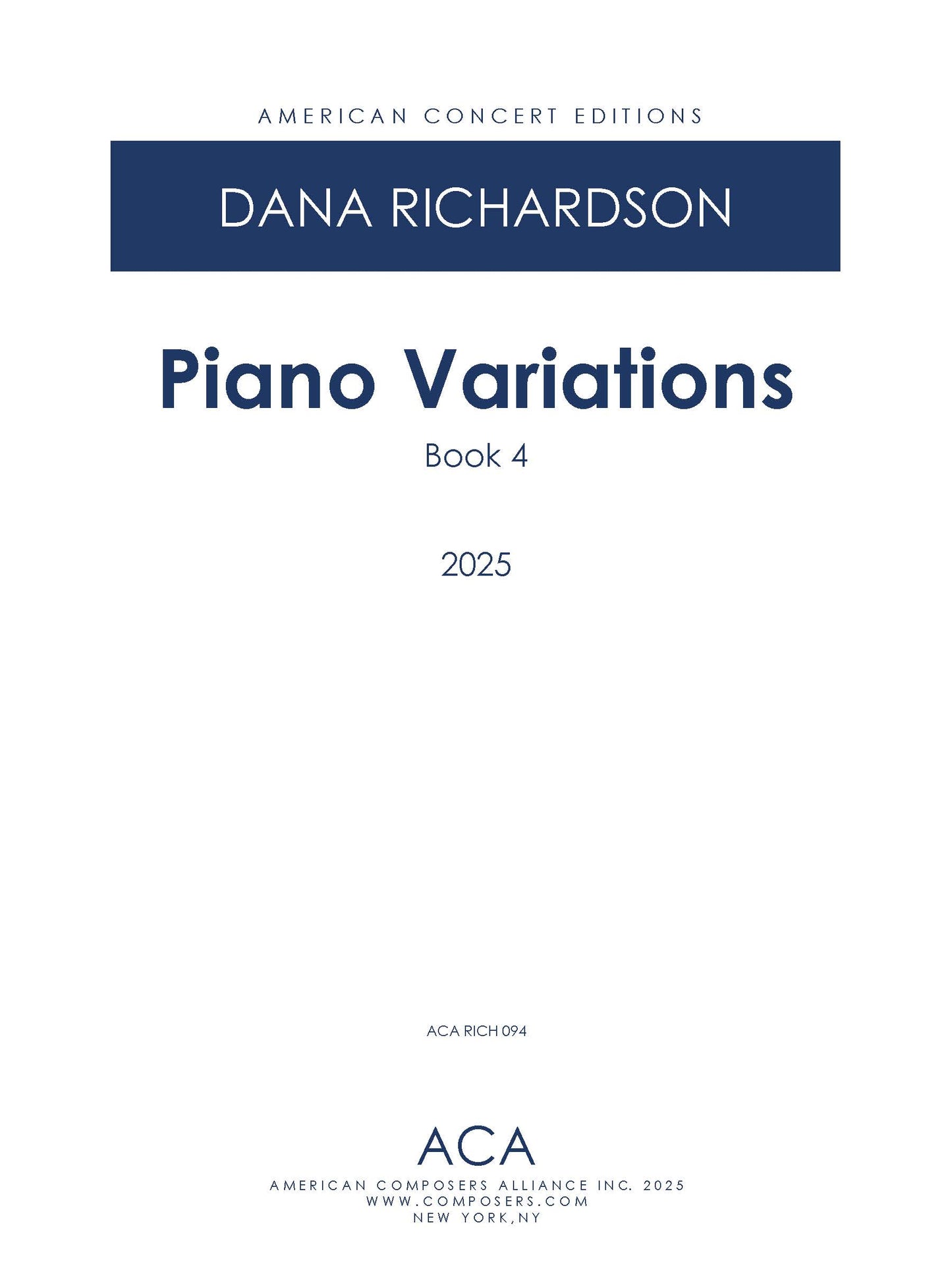 Piano Variations - Book 4