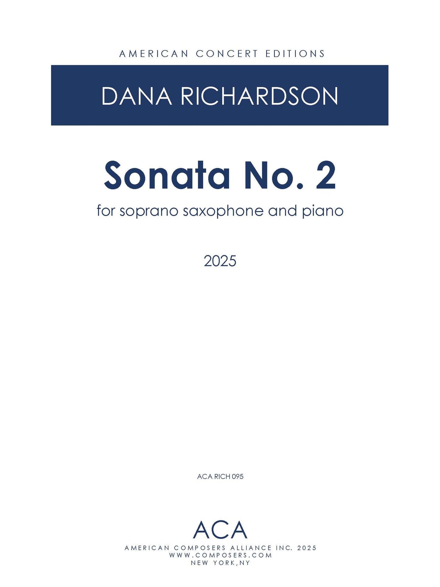 Sonata No. 2 for Soprano Saxophone and Piano