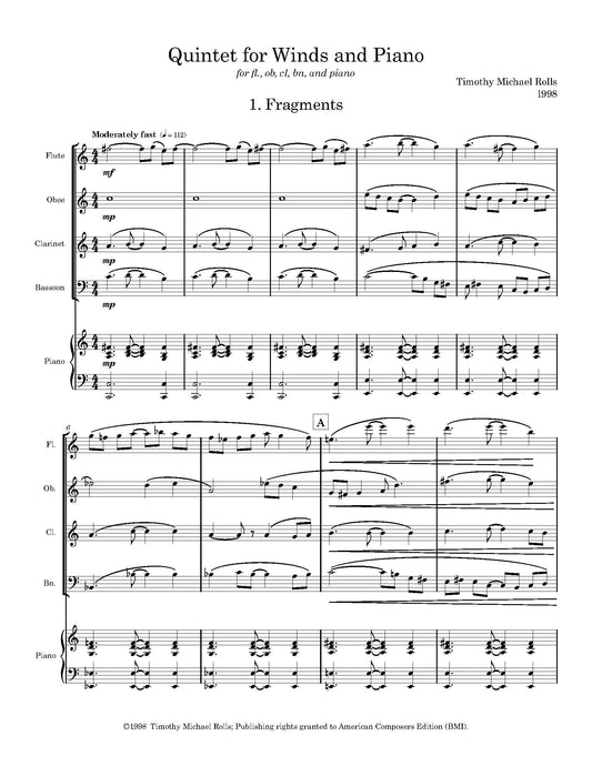 Quintet for Winds and Piano