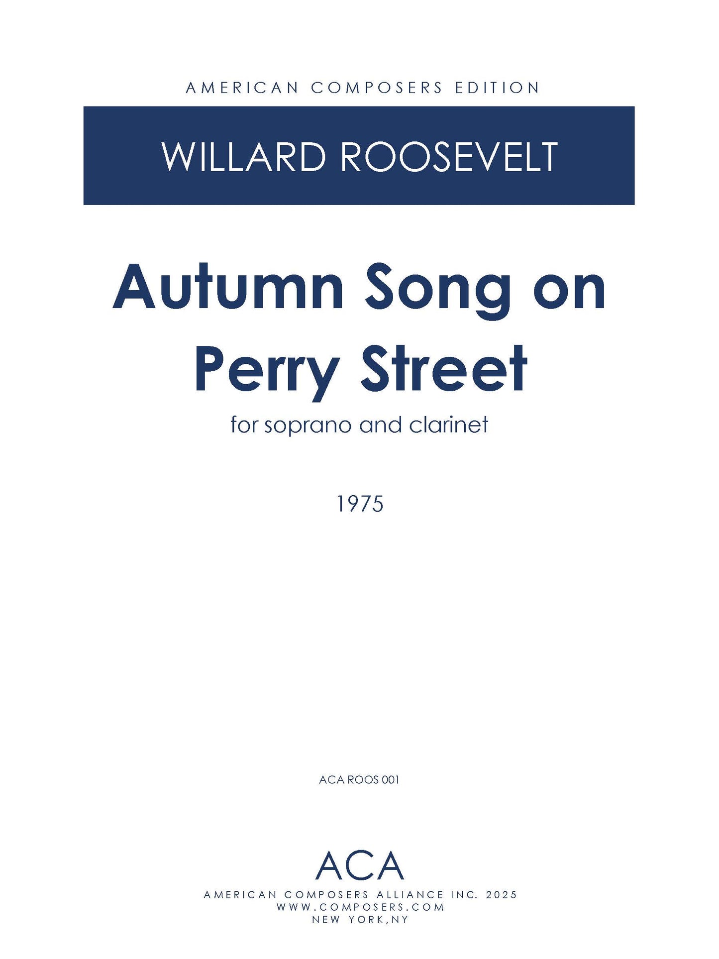 AUTUMN SONG ON PERRY STREET
