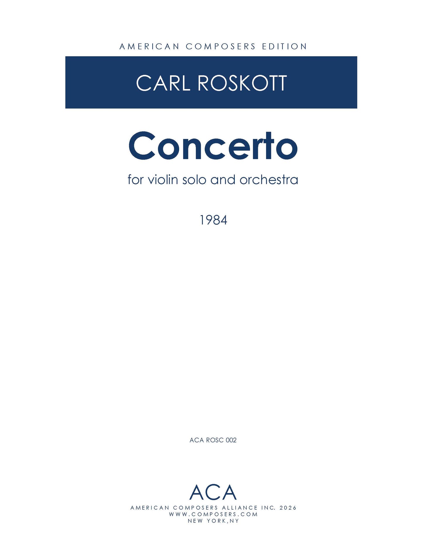 Concerto for Solo Violin and Orchestra
