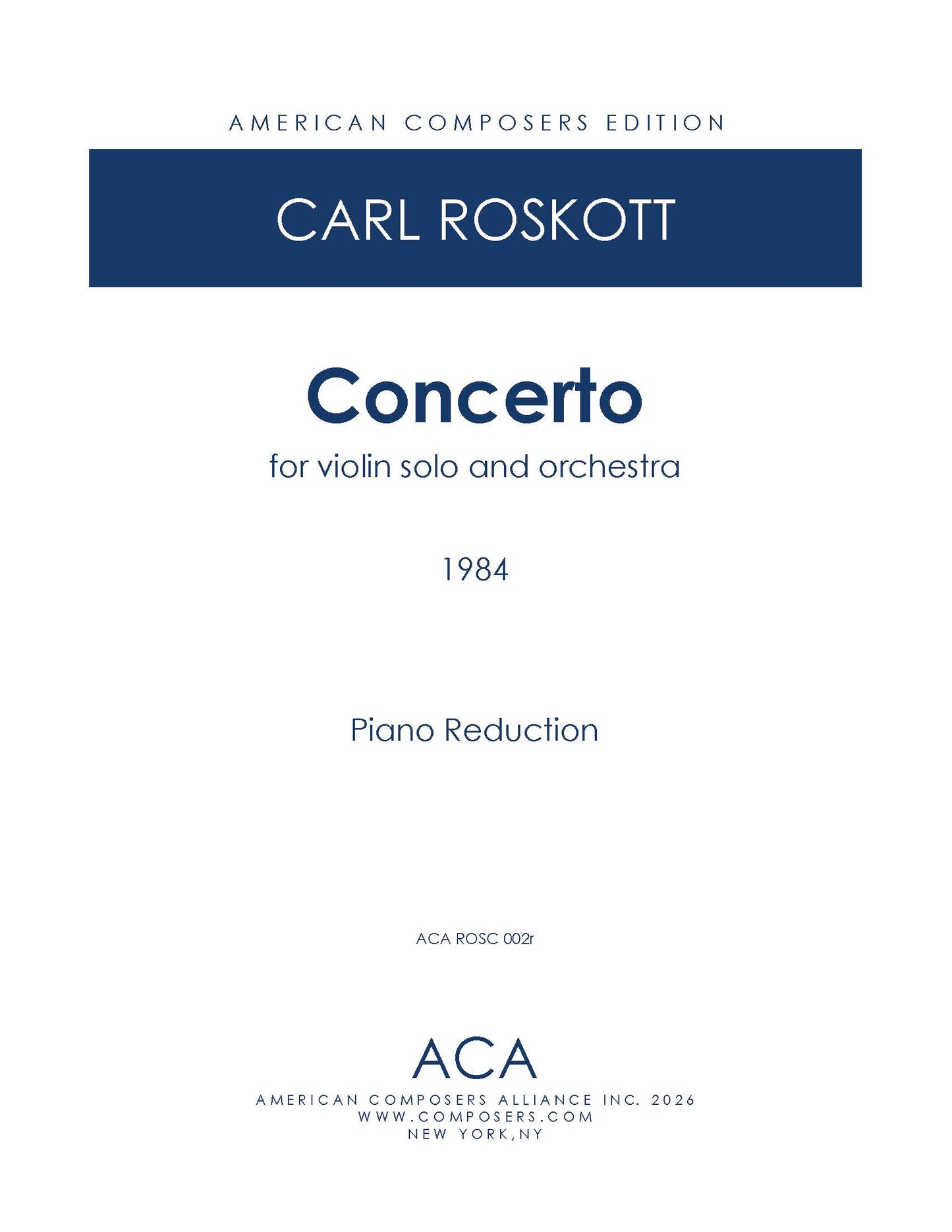 Concerto for Solo Violin and Orchestra