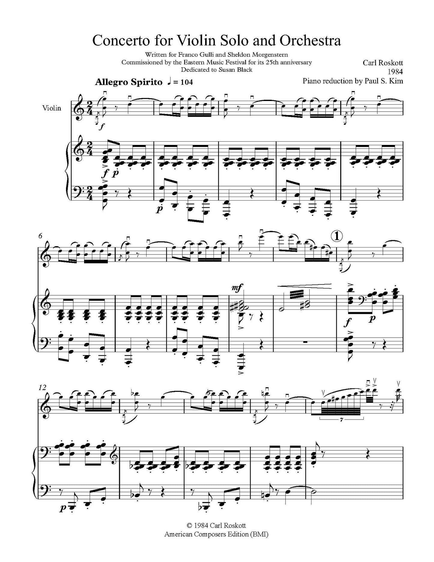 Concerto for Solo Violin and Orchestra