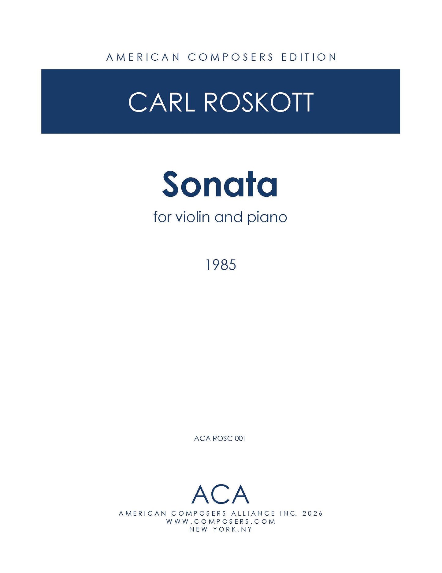 Sonata for Violin and Piano