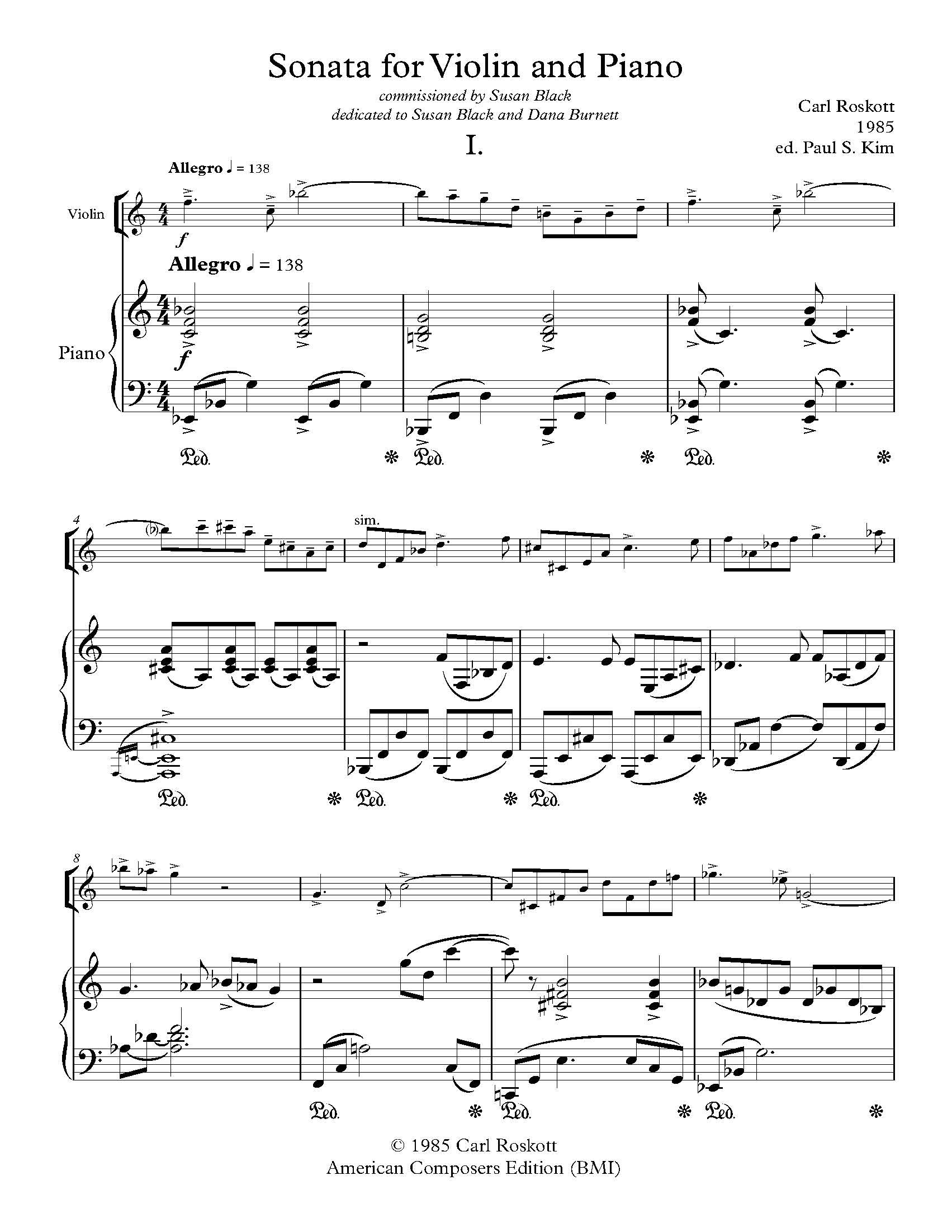 Sonata for Violin and Piano – American Composers Alliance