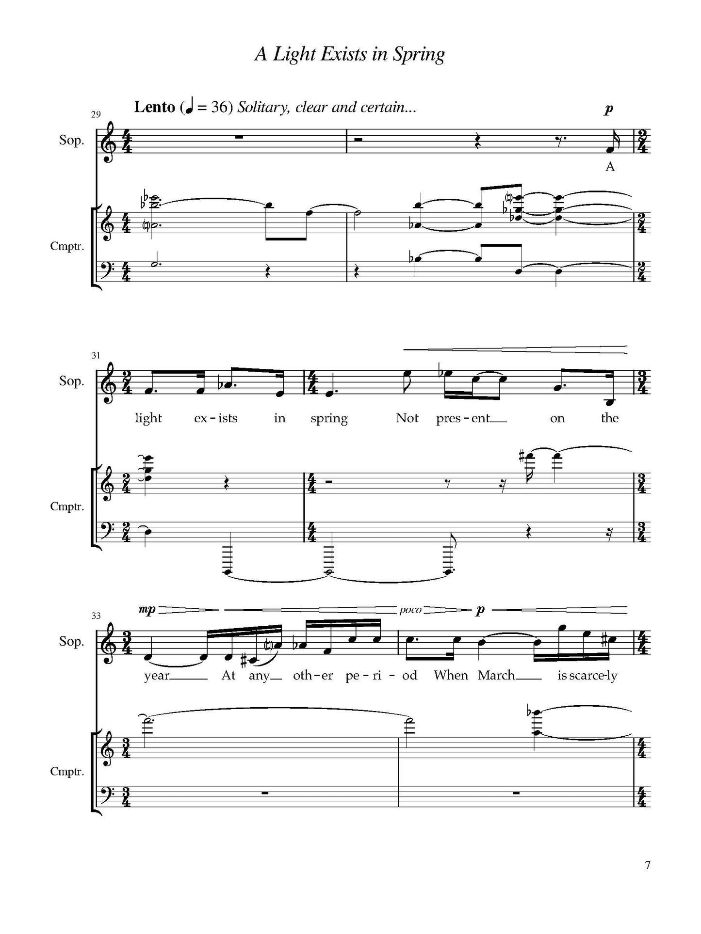 SONGS OF LIGHT FOR SOPRANO AND COMPUTER