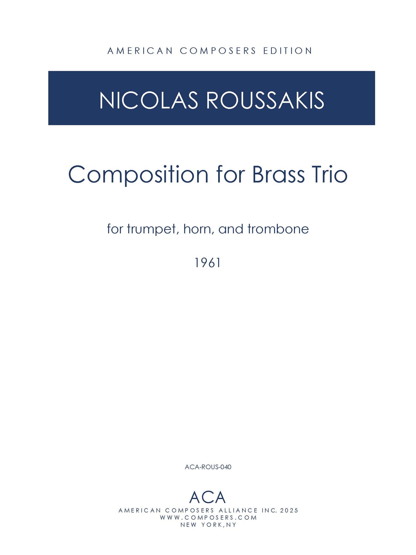 COMPOSITION FOR BRASS TRIO
