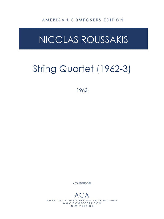 STRING QUARTET 1962-3