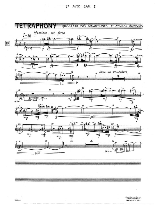 Tetraphony -Quartets for Saxophones