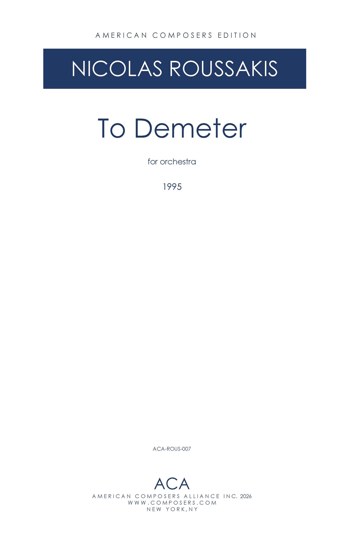 TO DEMETER