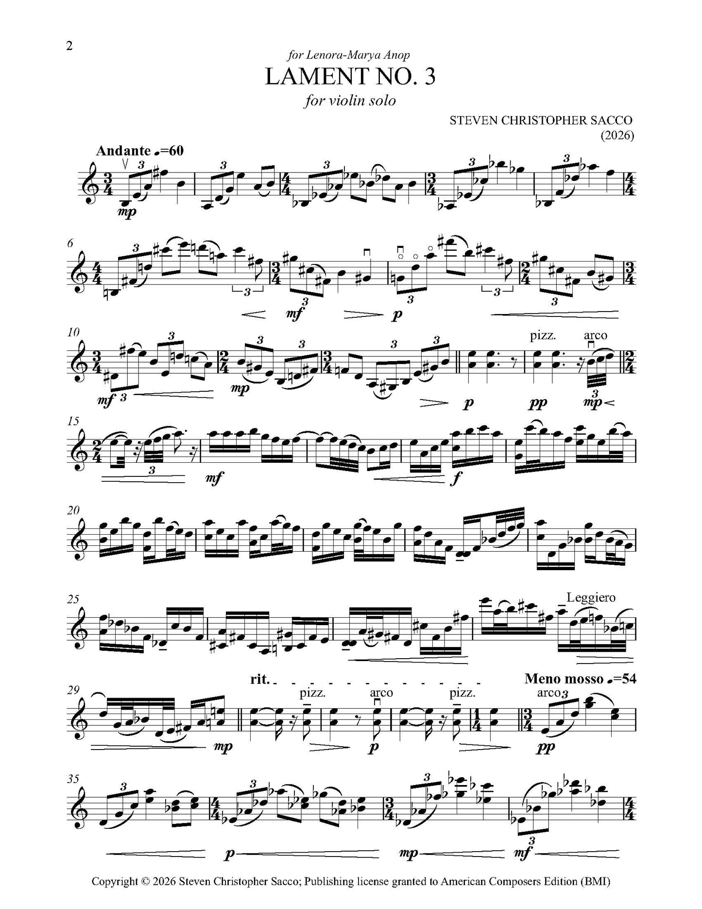 Lament No. 3 & Lament No. 4