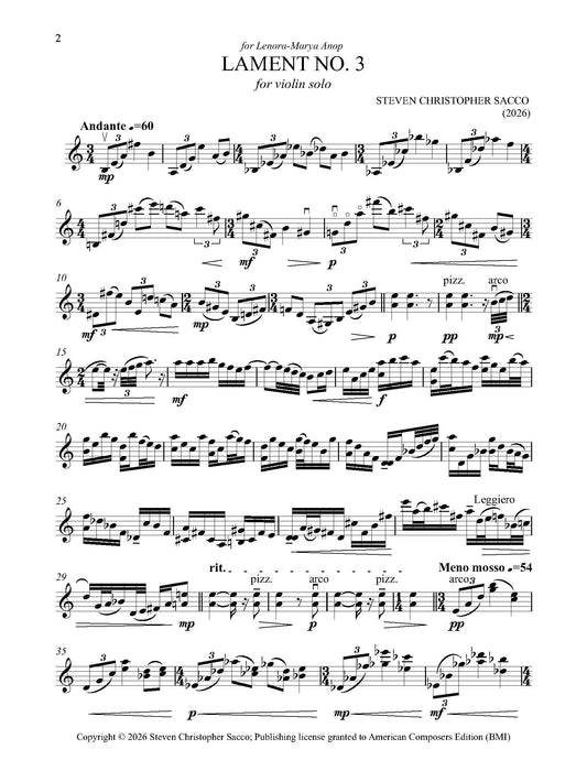 Lament No. 3 & Lament No. 4