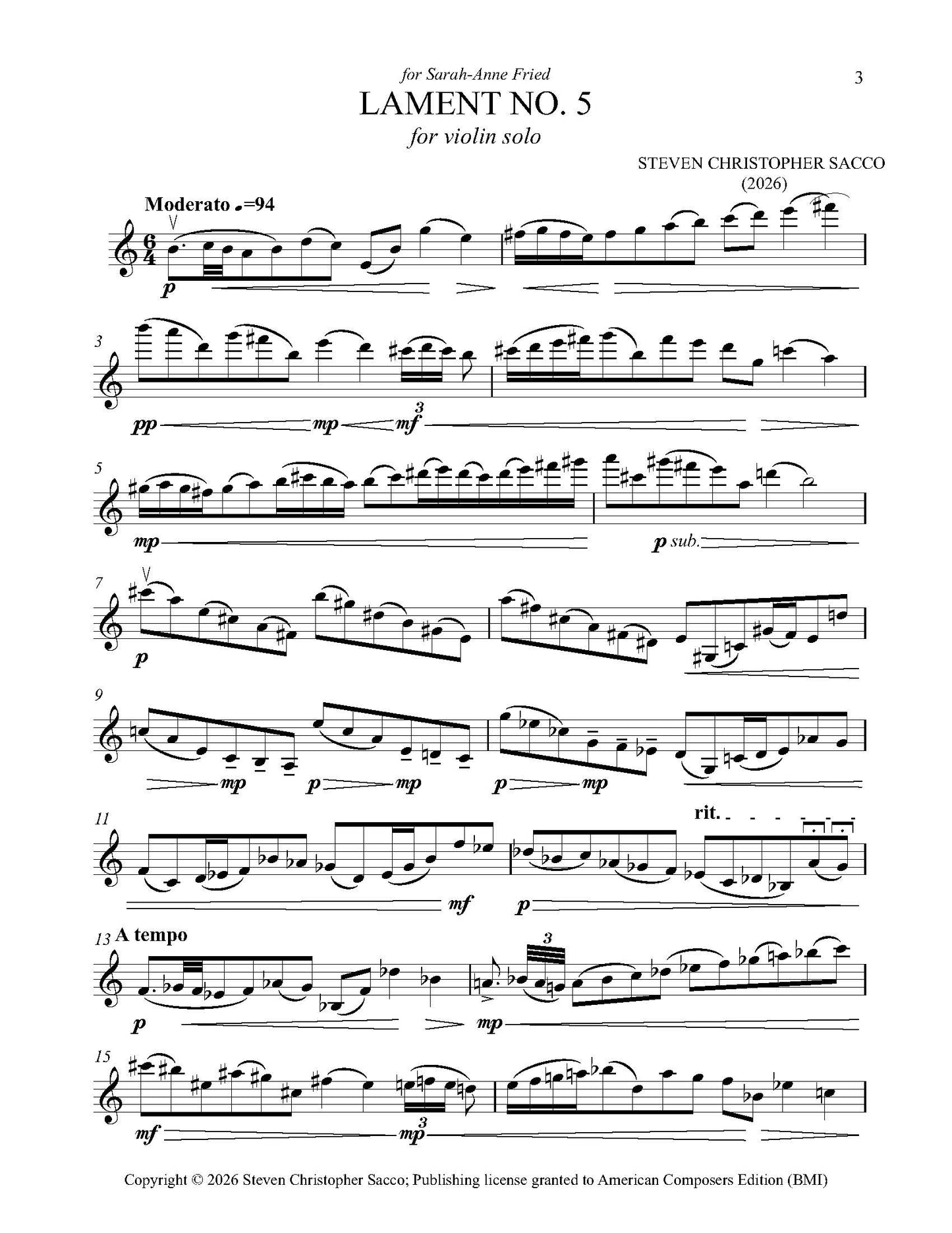 Lament No. 5 & Lament No. 6
