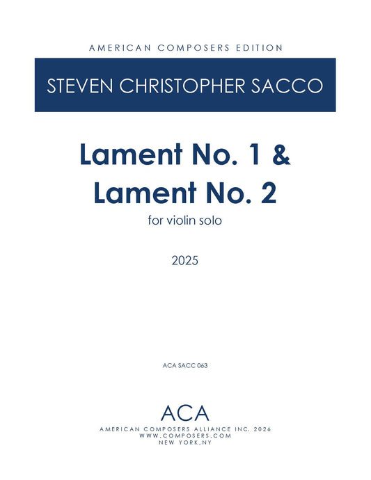 Lament No. 1 & Lament No. 2