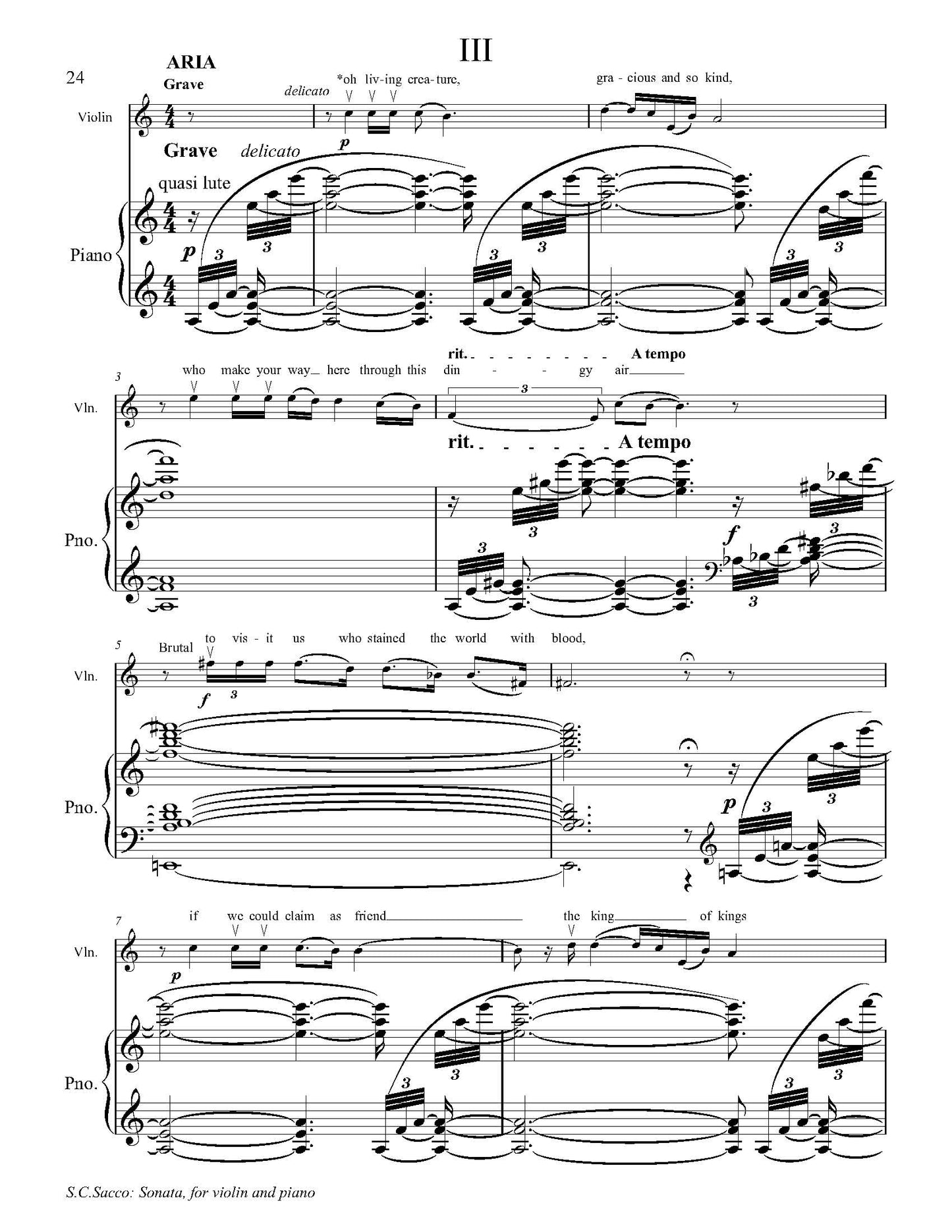 Sonata for Violin and Piano