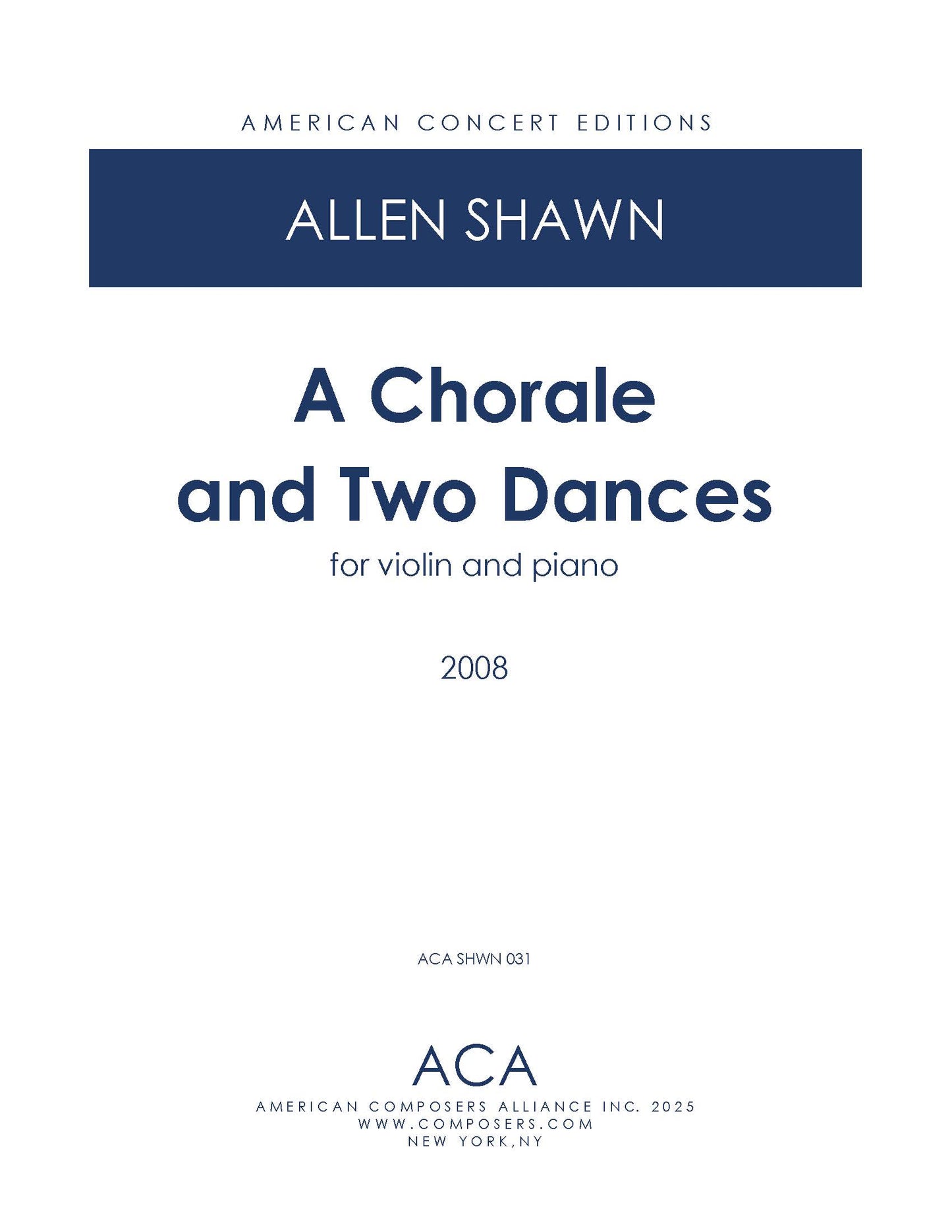 A Chorale and Two Dances