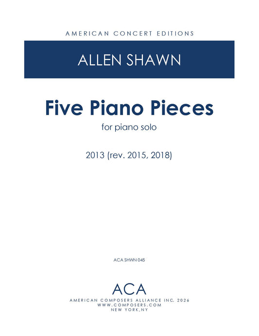 Five Piano Pieces