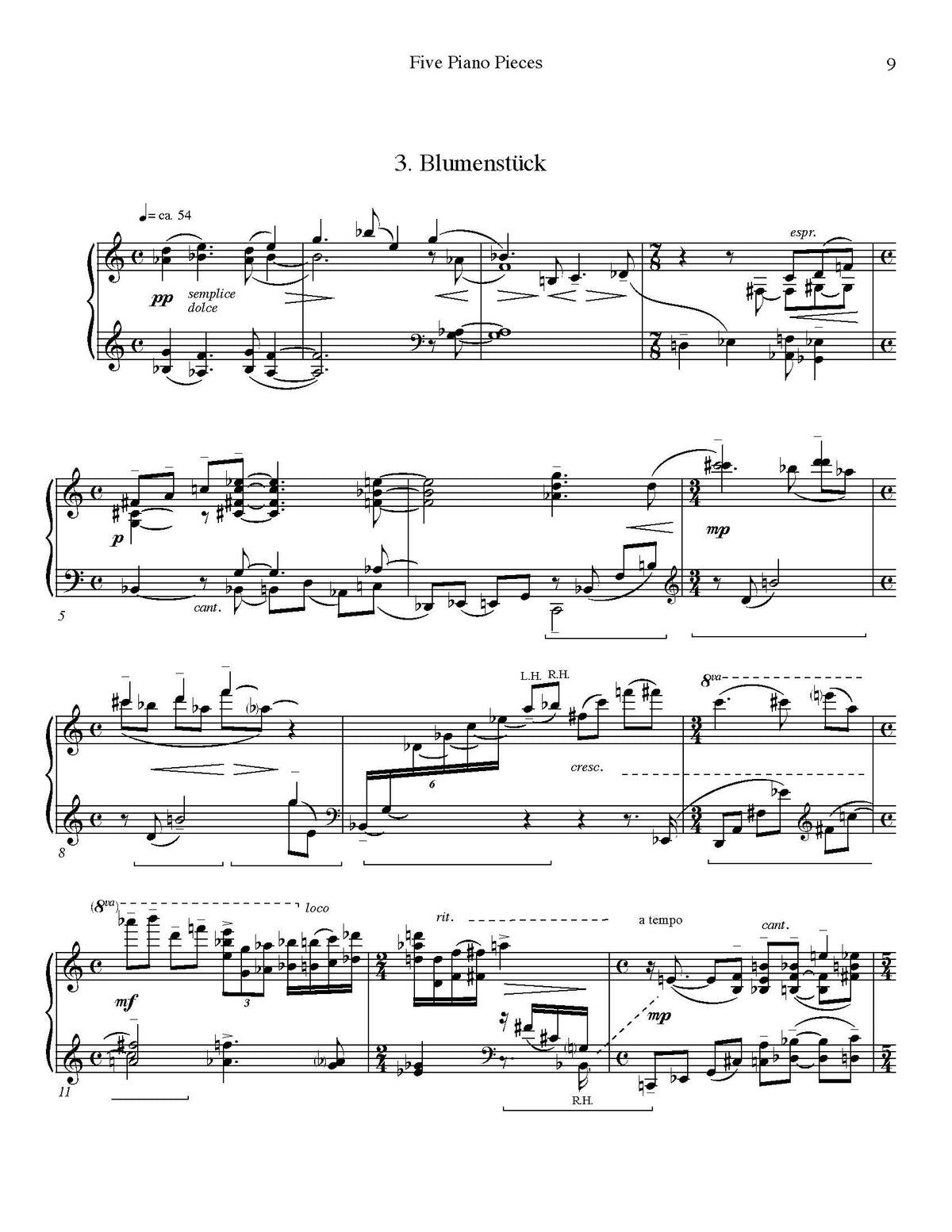 Five Piano Pieces