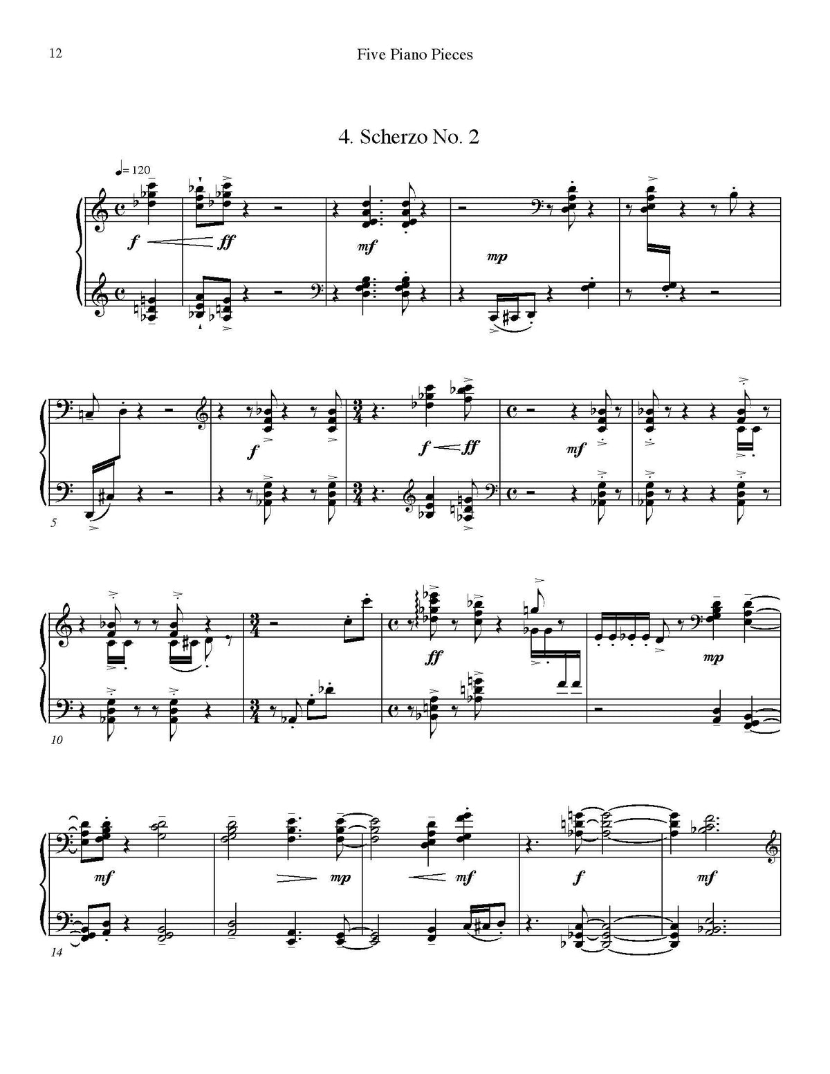 Five Piano Pieces