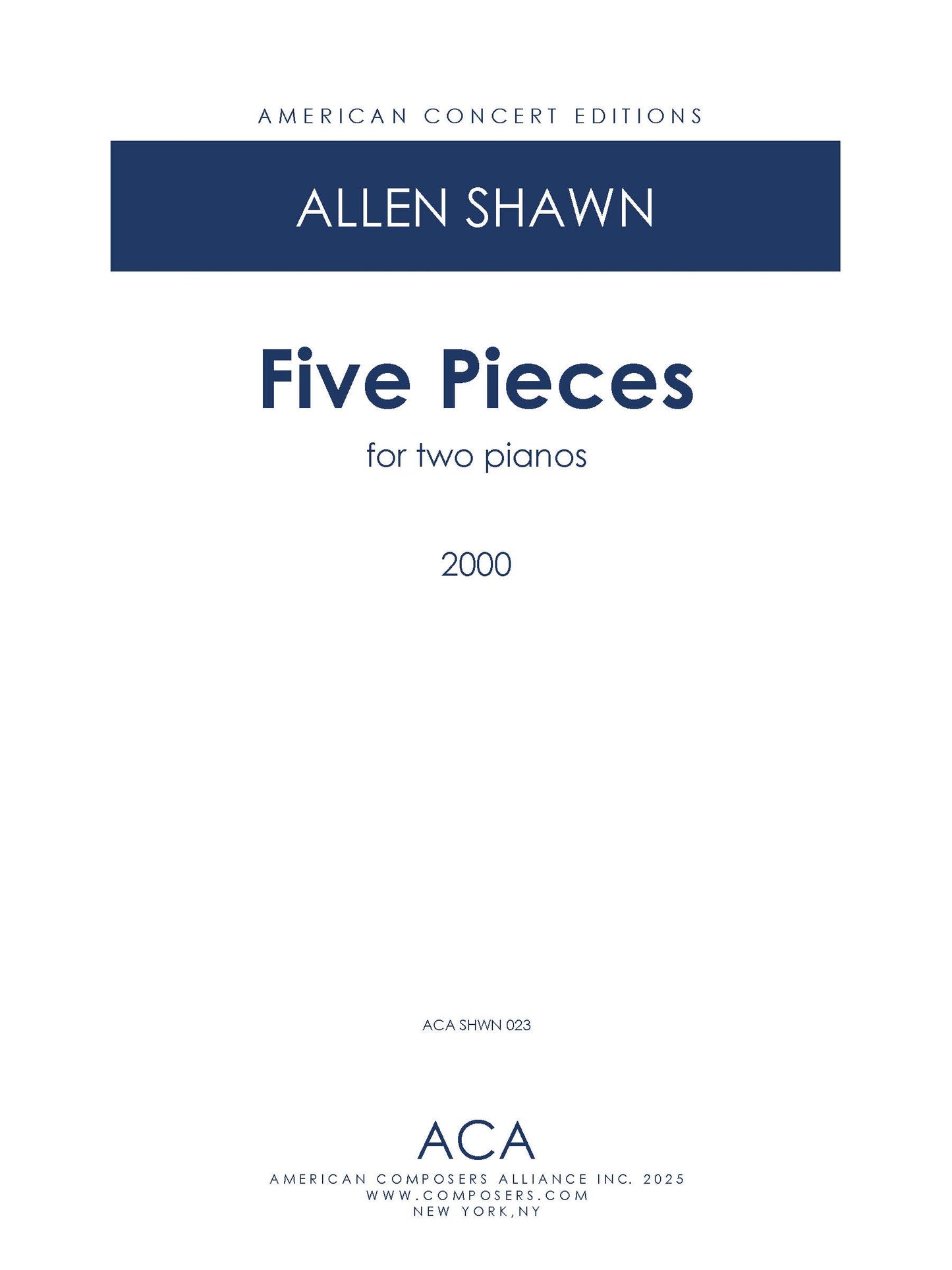 Five Pieces for Two Pianos