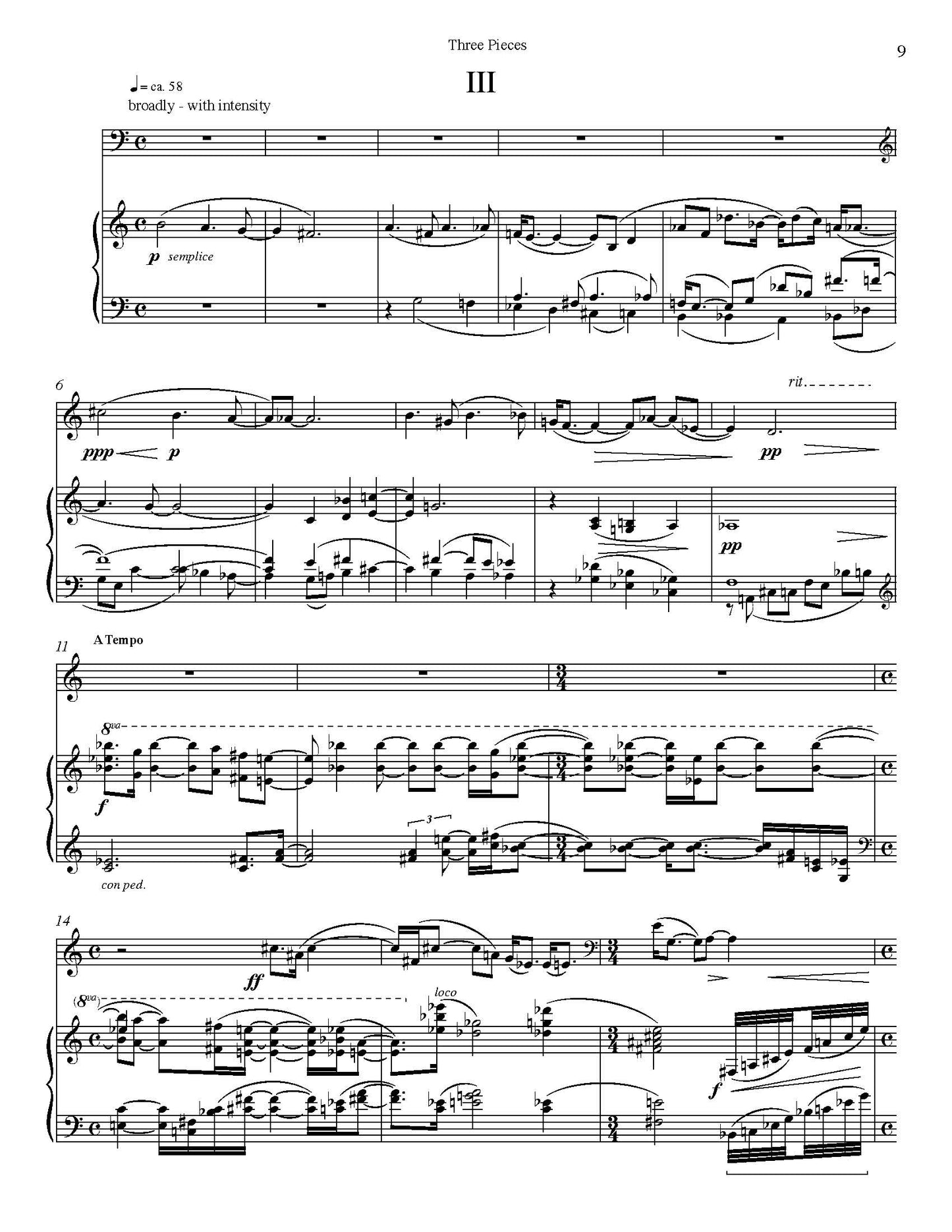Three Pieces for Cello and Piano