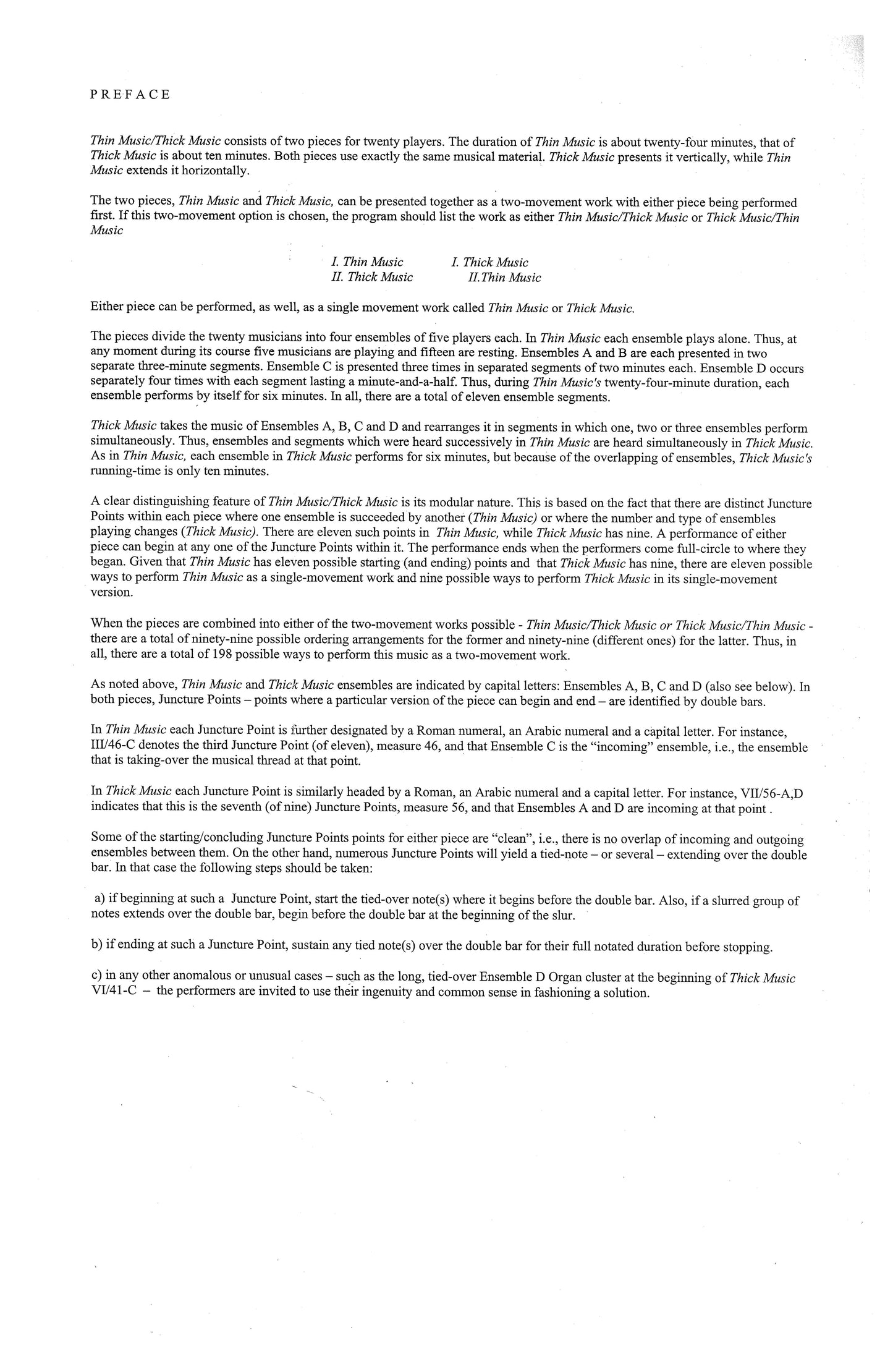 THIN MUSIC / THICK MUSIC Two Pieces for Twenty Players - ii. Thick Music