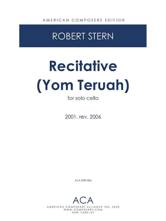 Recitative (Yom Teruah) for Cello