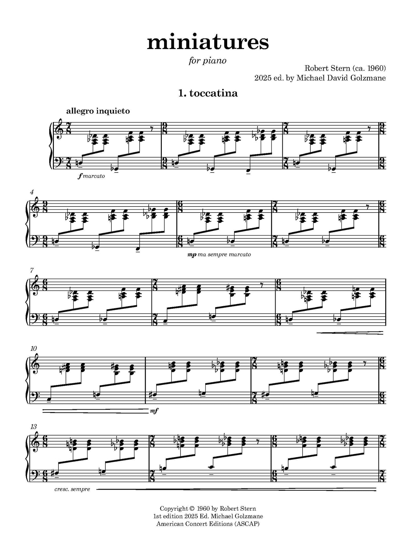 miniatures for piano