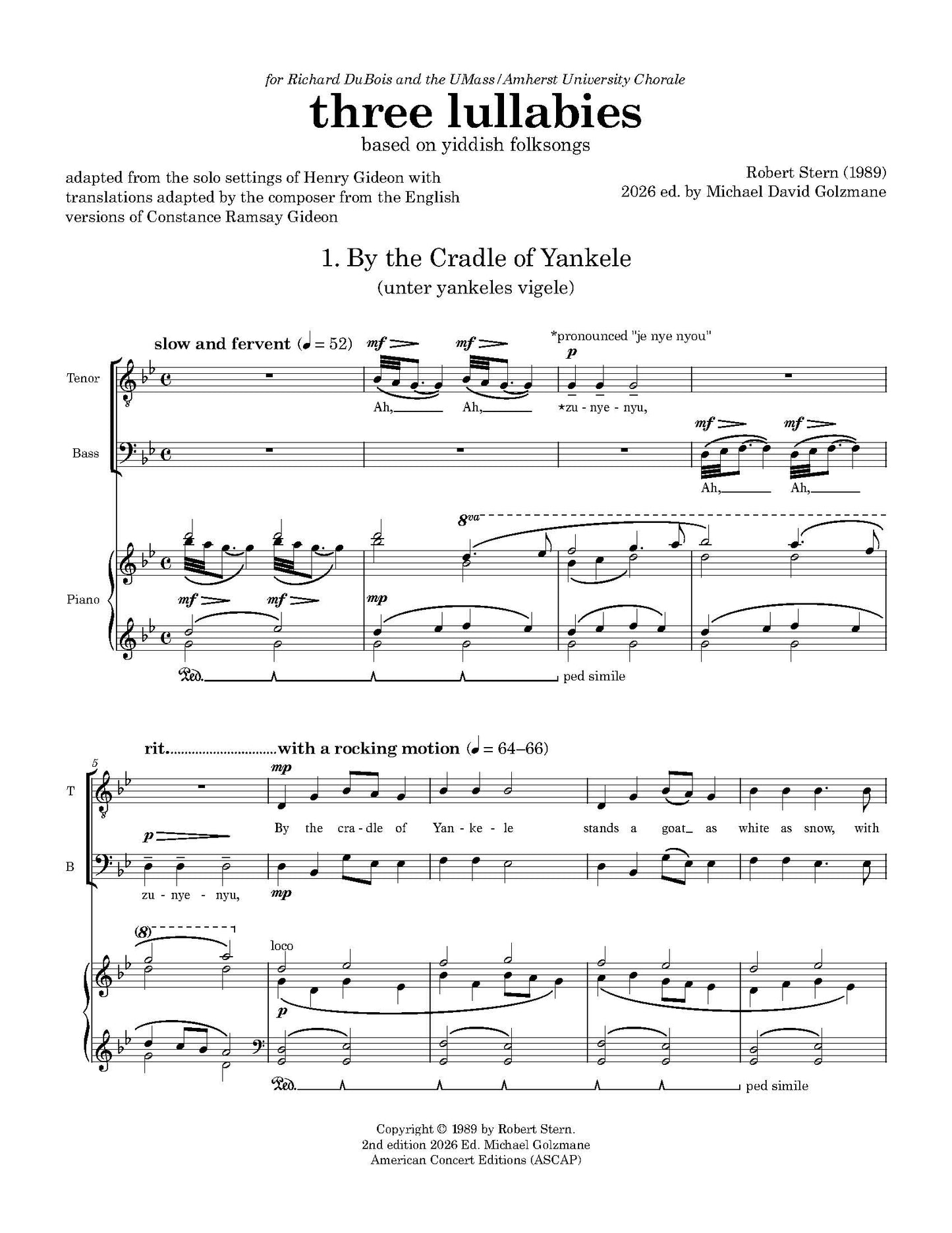 three lullabies - Original English Version