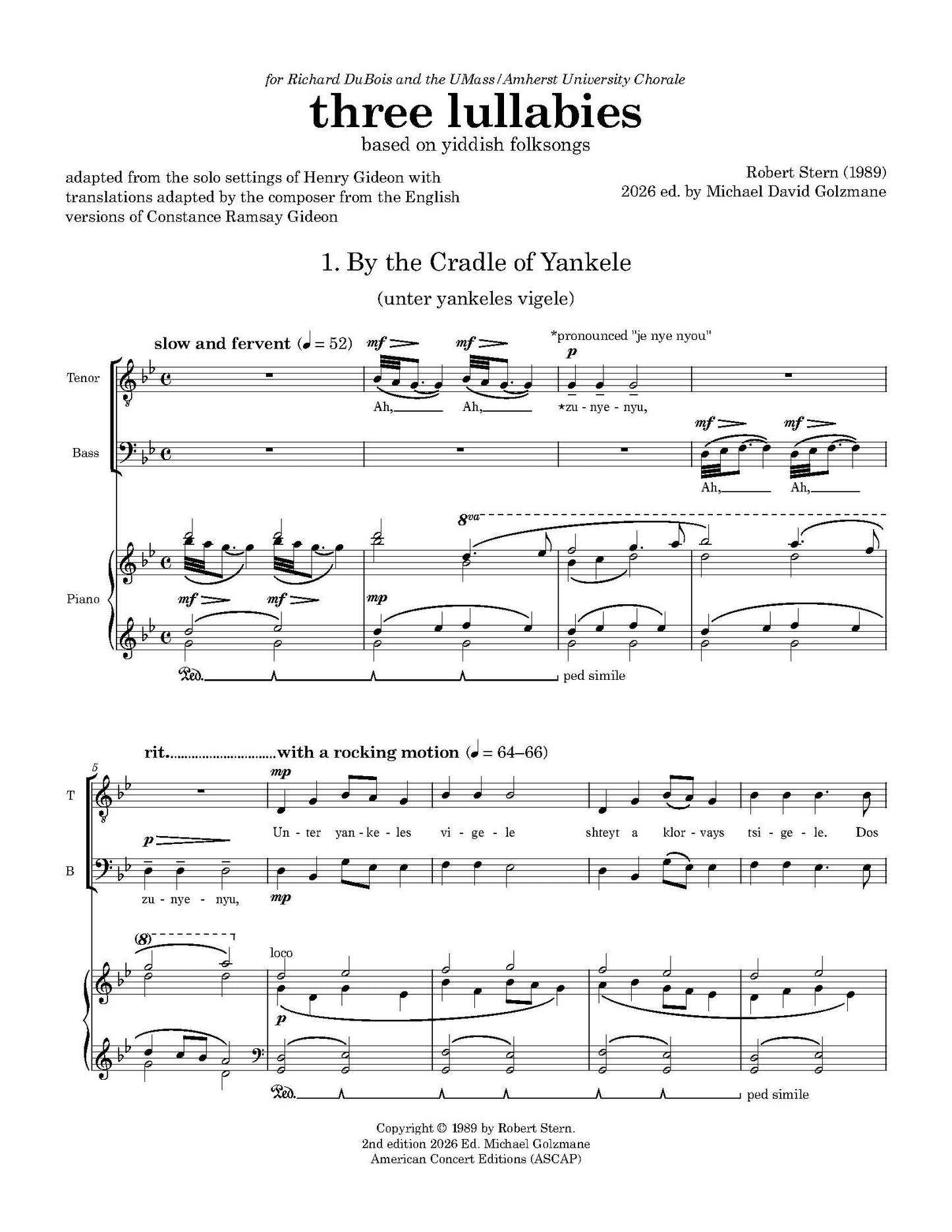 three lullabies - Yiddish Version