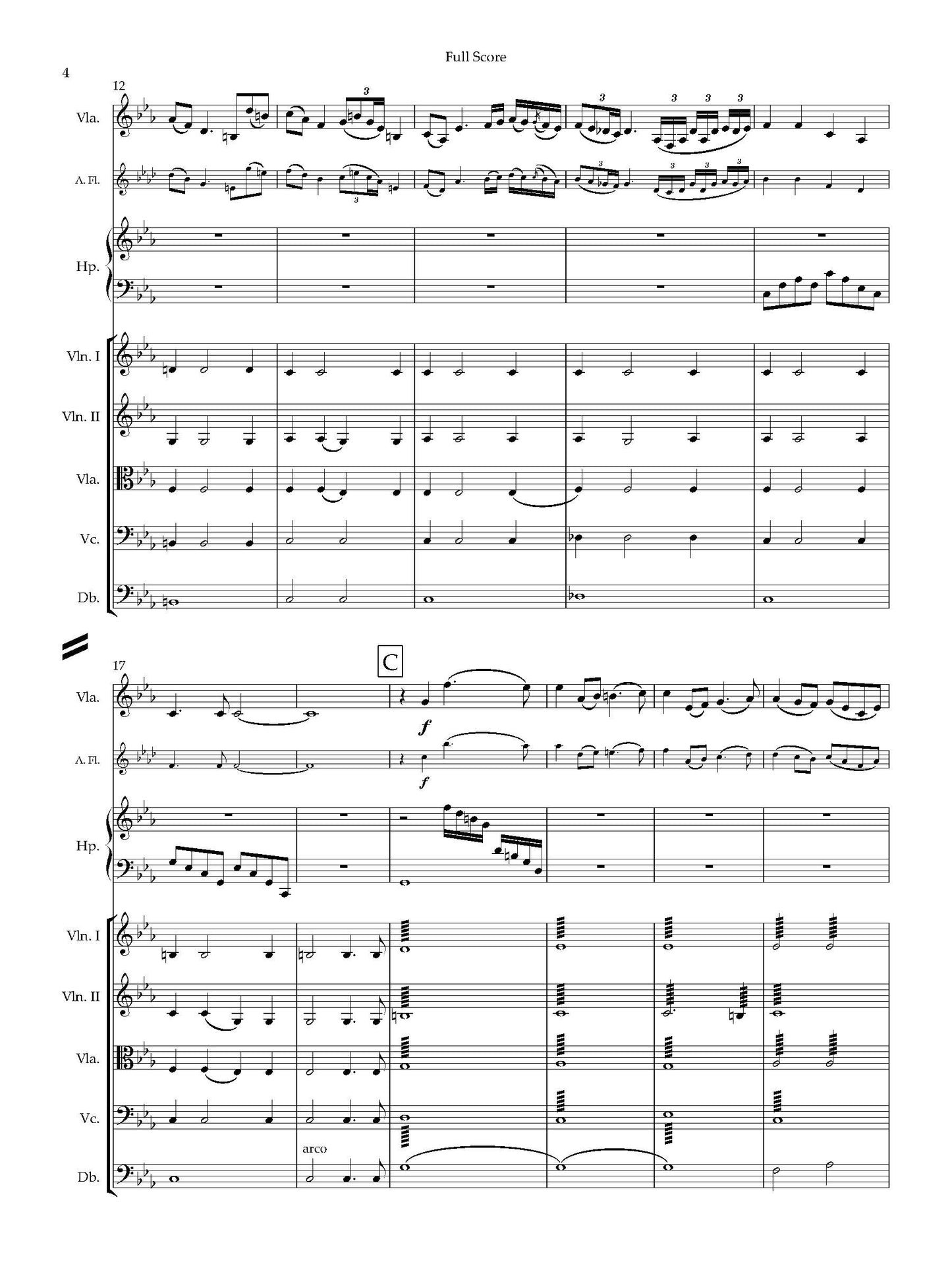 Corsica for Viola (or Alto Flute), Harp, and String Orchestra