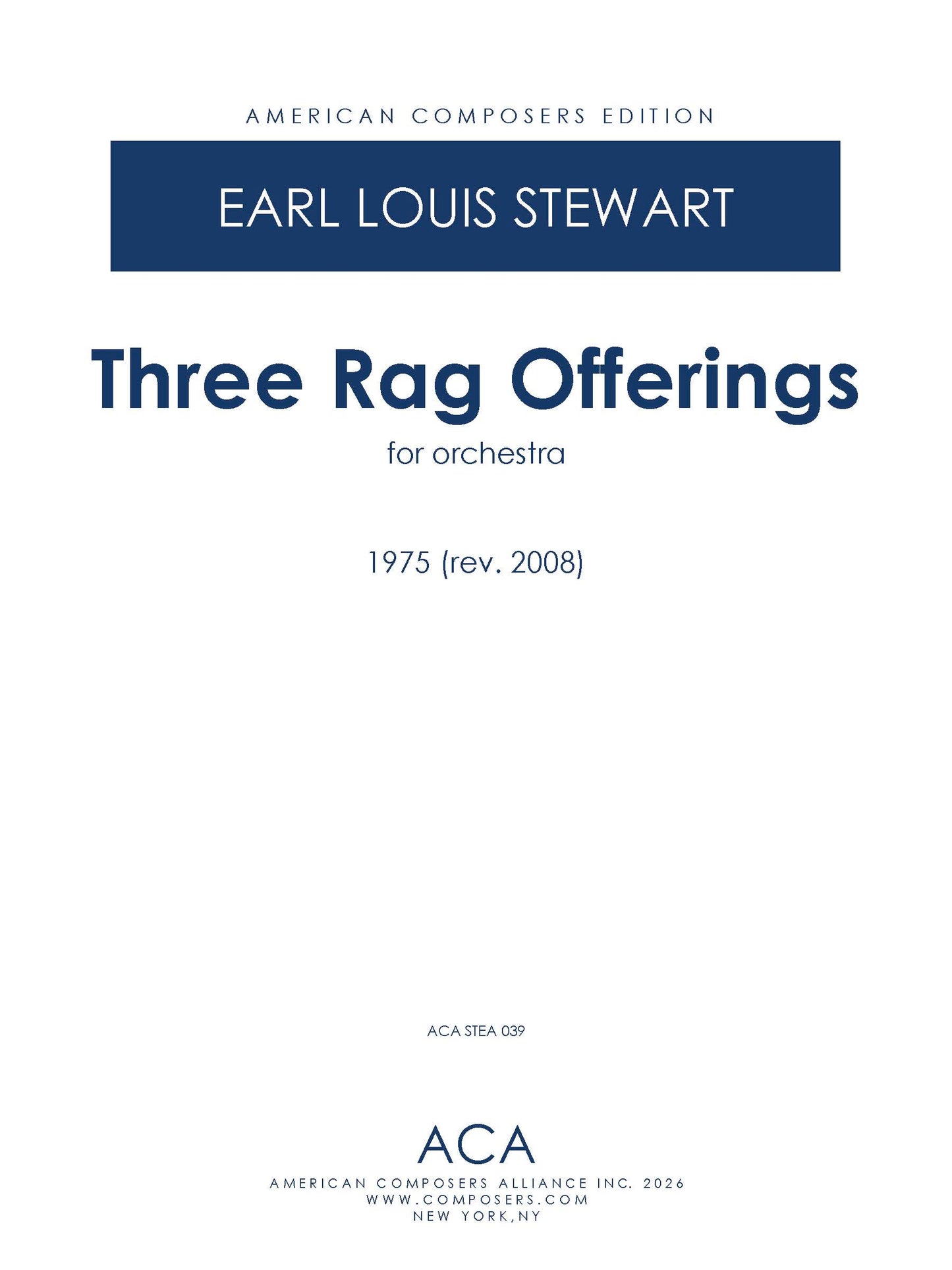 Three Ragtime Offerings