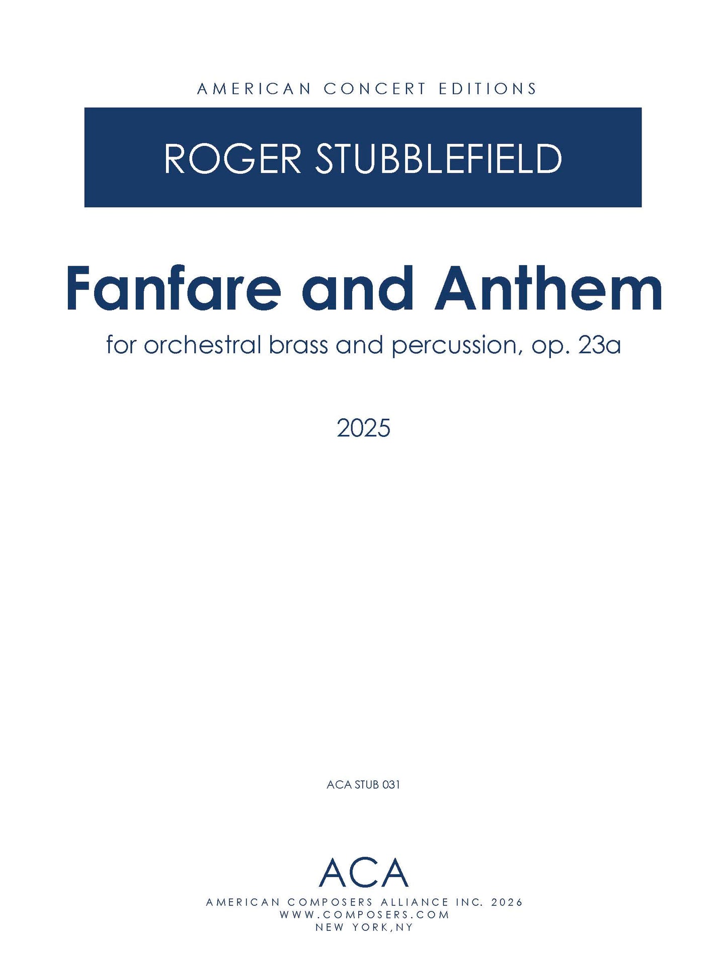 Fanfare and Anthem, Op 23a - For Orchestral Brass and Percussion