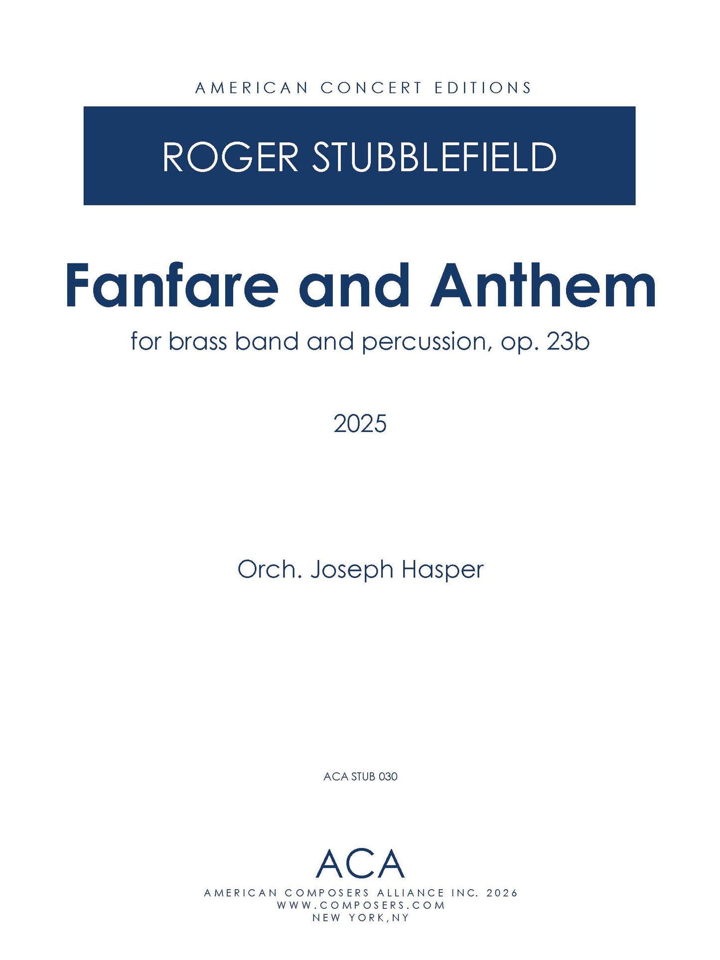 Fanfare and Anthem, Op 23b - For Brass Band and Percussion